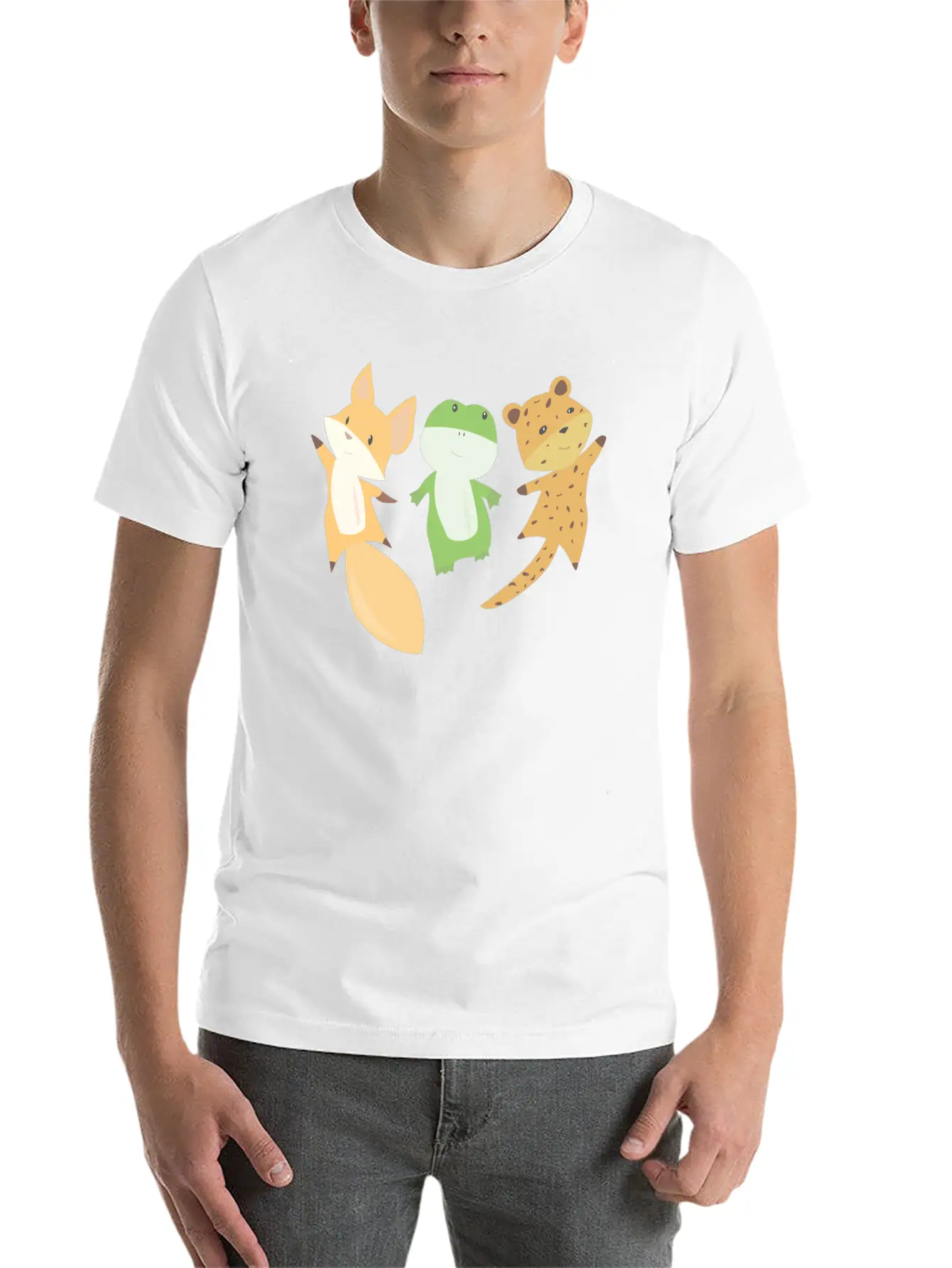 Fox Frog Leopard Animal Lovers Funny Animals Unisex Casual T-Shirt – Clean Design For Daily Comfort