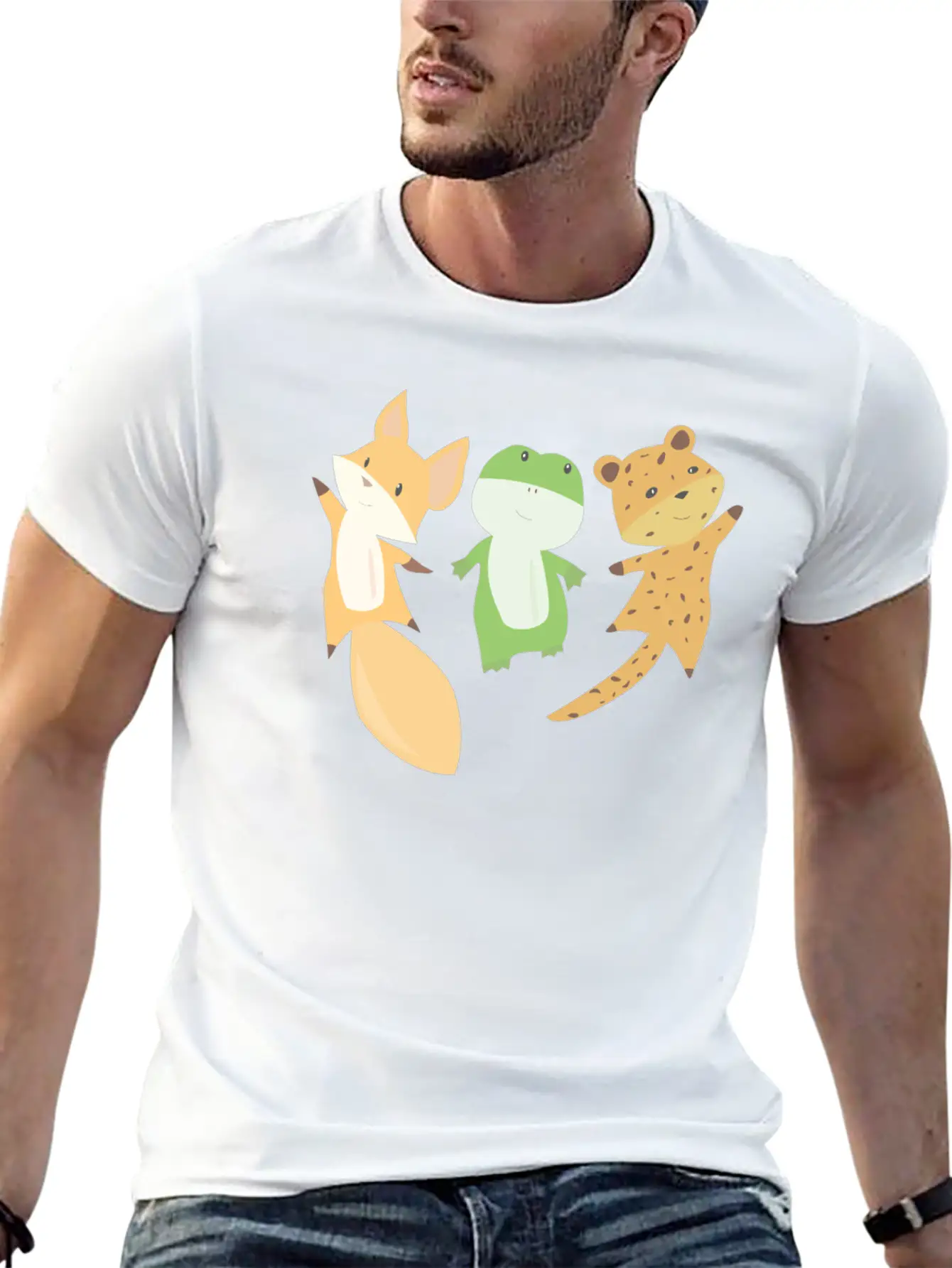 Fox Frog Leopard Animal Lovers Funny Animals Unisex Casual T-Shirt – Clean Design For Daily Comfort