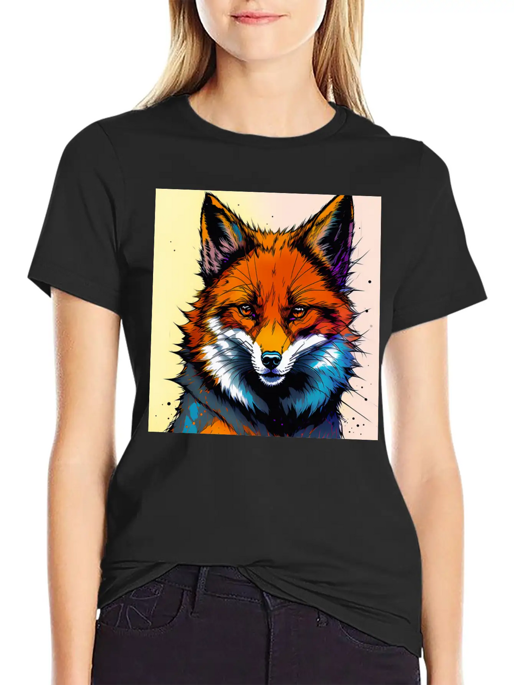 Fox Futuristic Ink Classic Fit Graphic Tee For Daily Comfort – Unisex Cotton Shirt