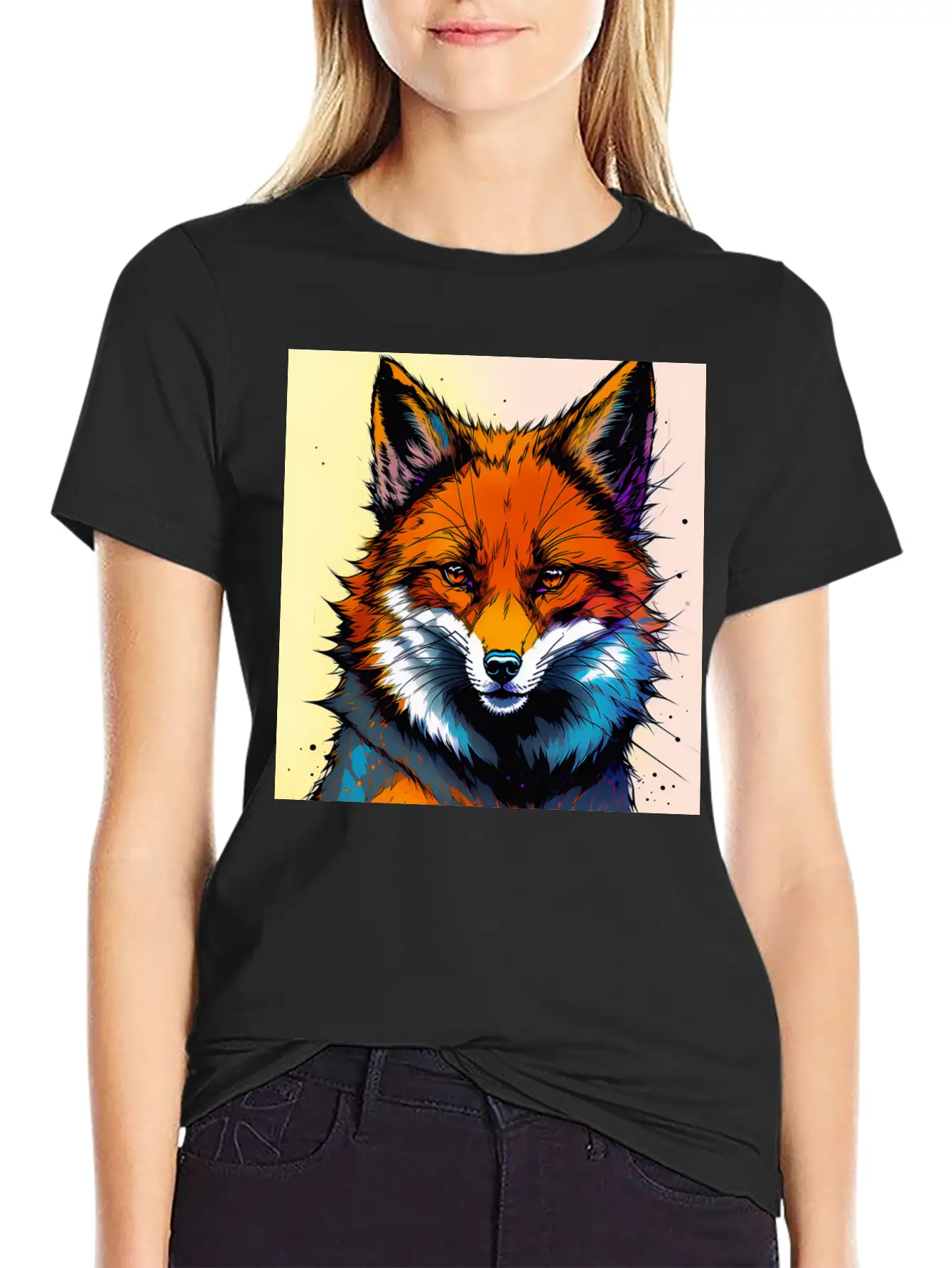 Fox Futuristic Ink Classic Fit Graphic Tee For Daily Comfort – Unisex Cotton Shirt