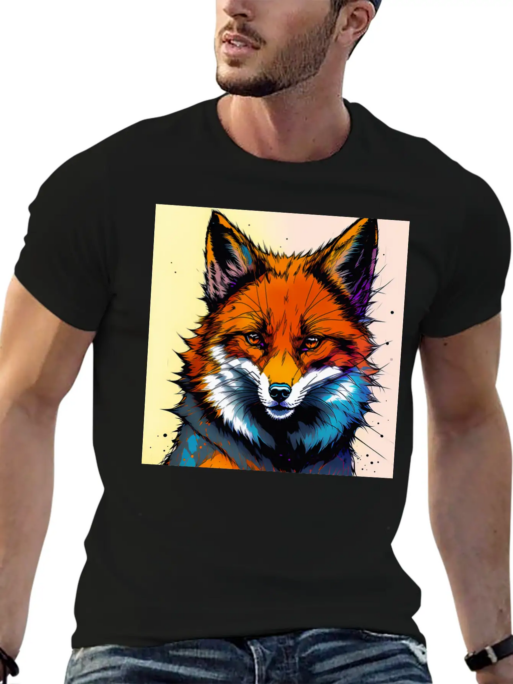 Fox Futuristic Ink Classic Fit Graphic Tee For Daily Comfort – Unisex Cotton Shirt