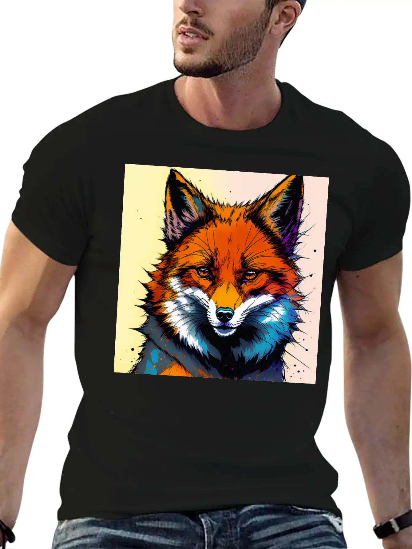 Fox Futuristic Ink Classic Fit Graphic Tee For Daily Comfort – Unisex Cotton Shirt