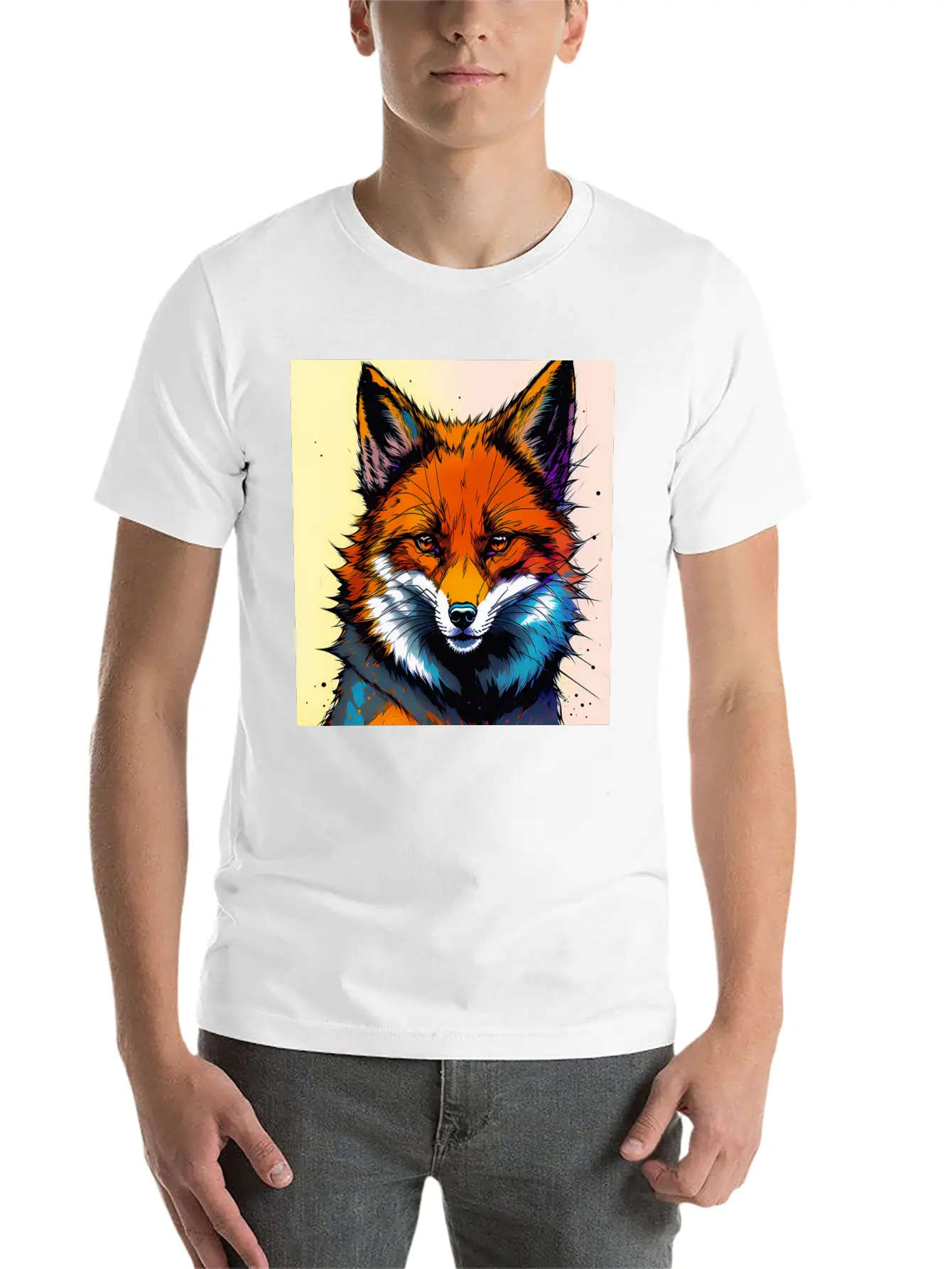 Fox Futuristic Ink Classic Fit Graphic Tee For Daily Comfort – Unisex Cotton Shirt