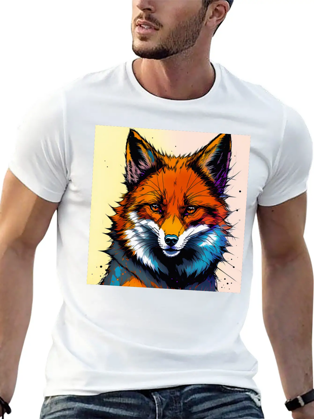 Fox Futuristic Ink Classic Fit Graphic Tee For Daily Comfort – Unisex Cotton Shirt
