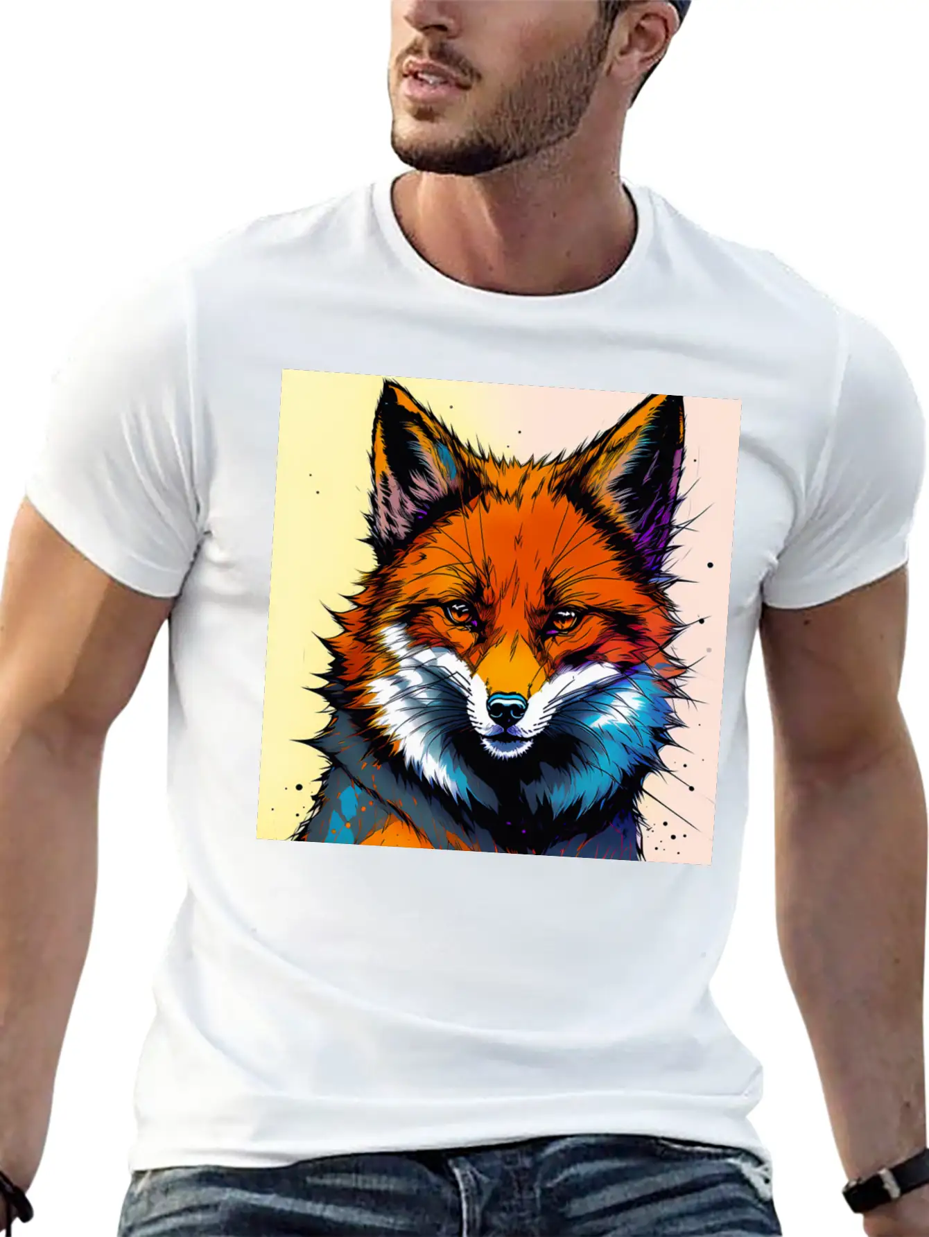 Fox Futuristic Ink Classic Fit Graphic Tee For Daily Comfort – Unisex Cotton Shirt
