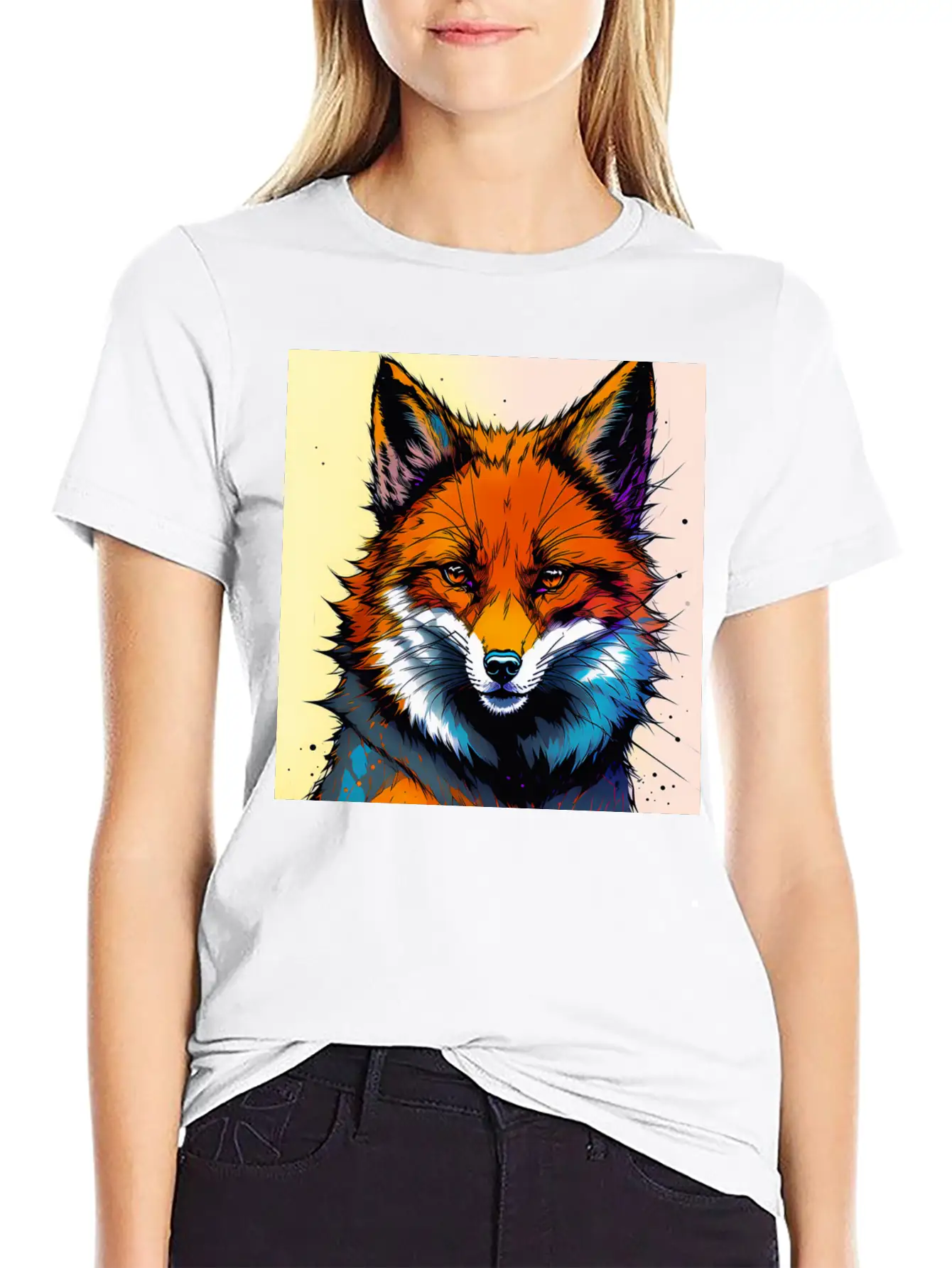 Fox Futuristic Ink Classic Fit Graphic Tee For Daily Comfort – Unisex Cotton Shirt