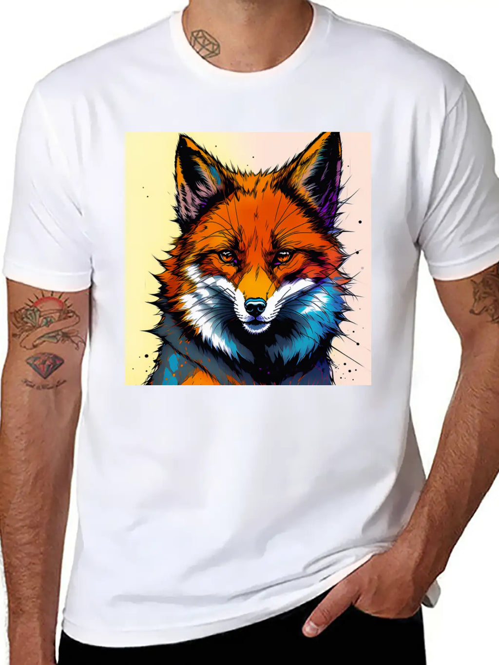 Fox Futuristic Ink Classic Fit Graphic Tee For Daily Comfort – Unisex Cotton Shirt