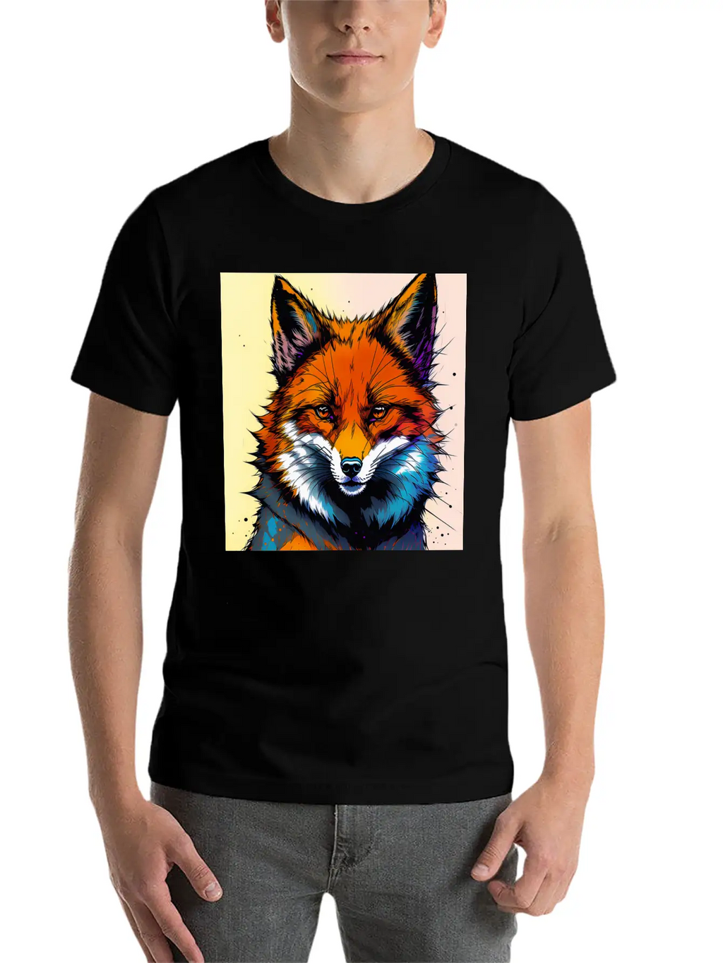 Fox Futuristic Ink Classic Fit Graphic Tee For Daily Comfort – Unisex Cotton Shirt