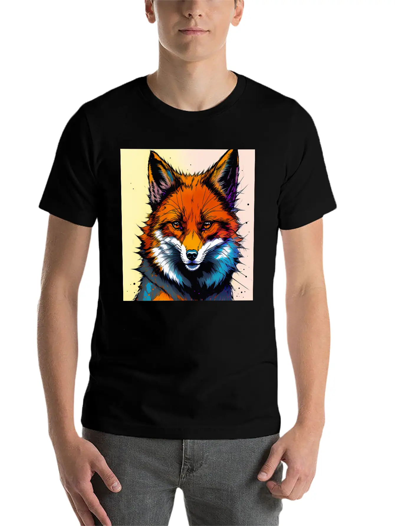 Fox Futuristic Ink Classic Fit Graphic Tee For Daily Comfort – Unisex Cotton Shirt
