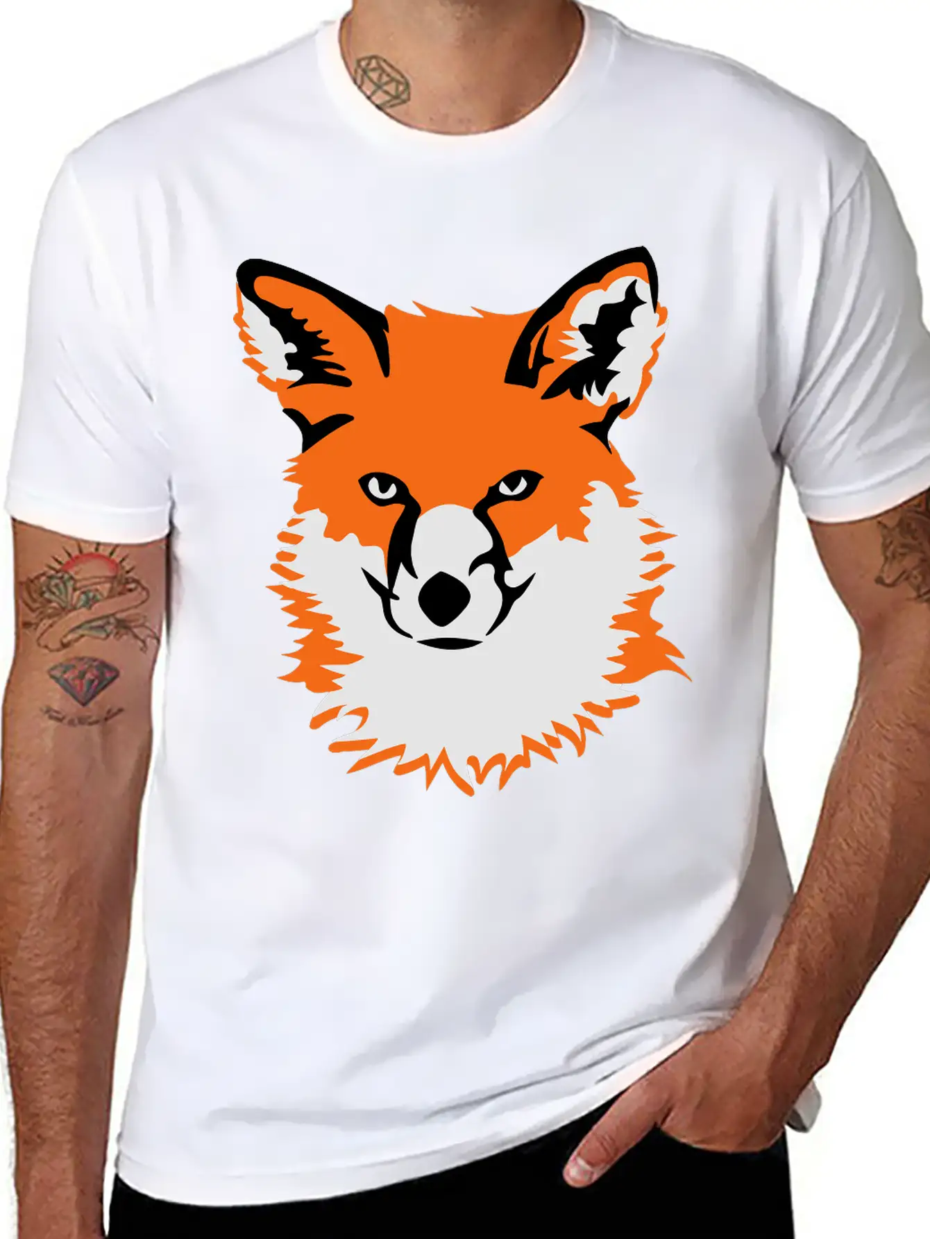 Fox Head Unisex Short Sleeve Soft Cotton T-Shirt – Casual Everyday Wear