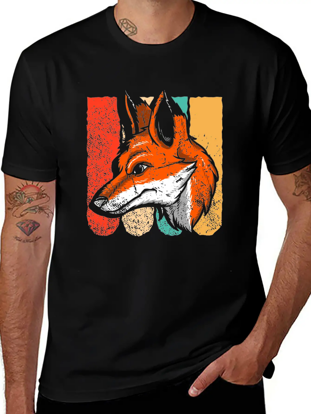 Fox Lovers Retro Vintage Foxes Fox Lover Gift Stylish Everyday T-Shirt – Unisex Basic Cotton Tee
