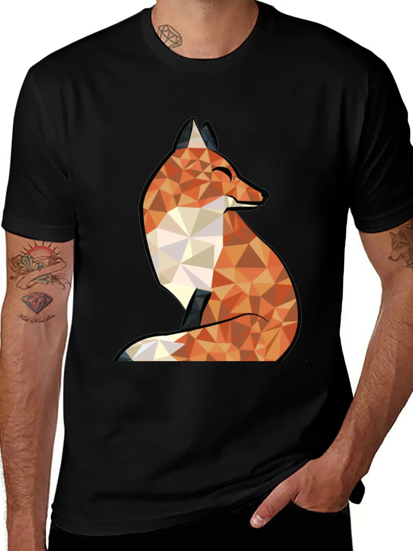 Fox Triangle Unisex Short Sleeve Soft Cotton T-Shirt – Casual Everyday Wear