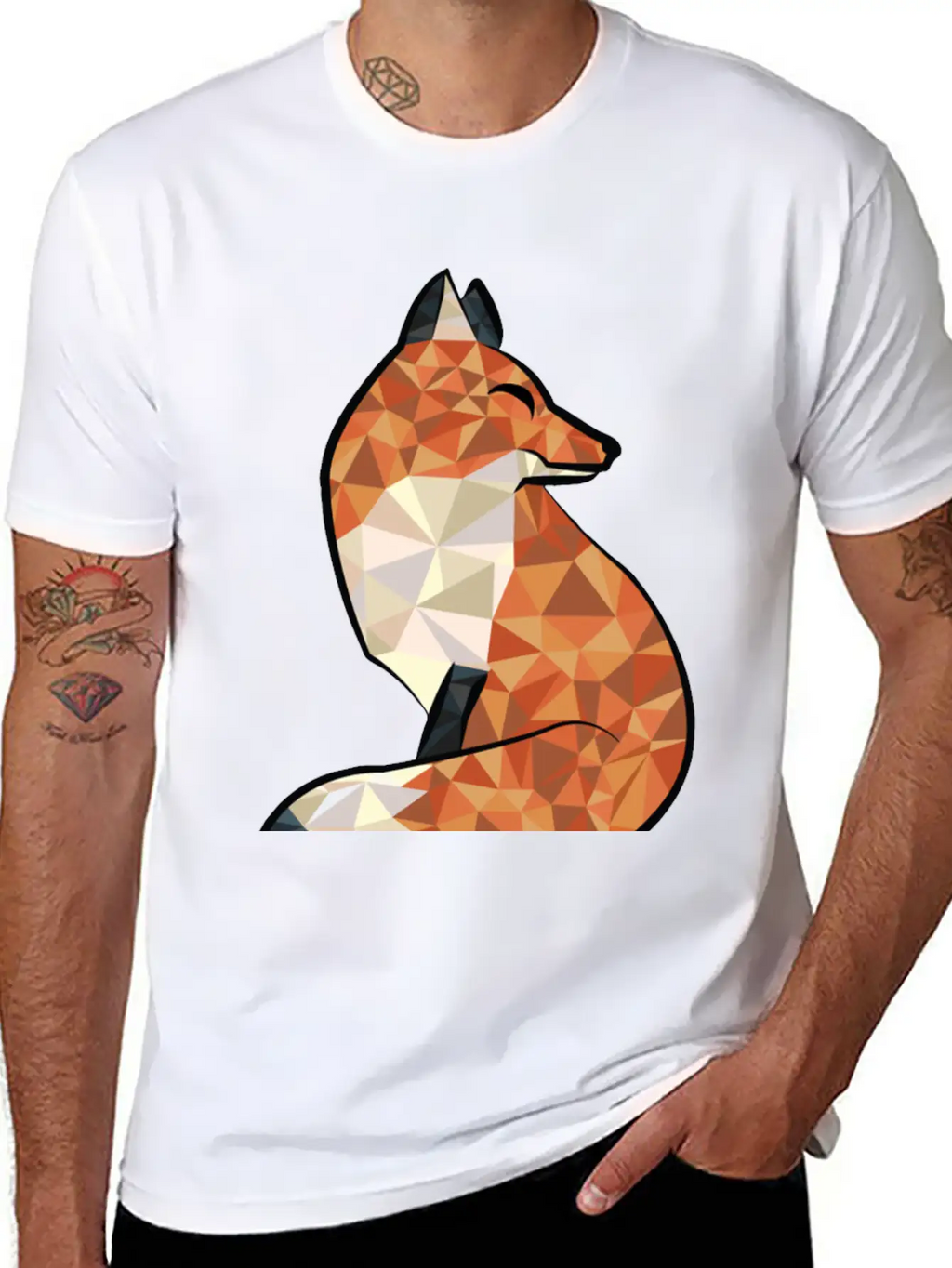 Fox Triangle Unisex Short Sleeve Soft Cotton T-Shirt – Casual Everyday Wear