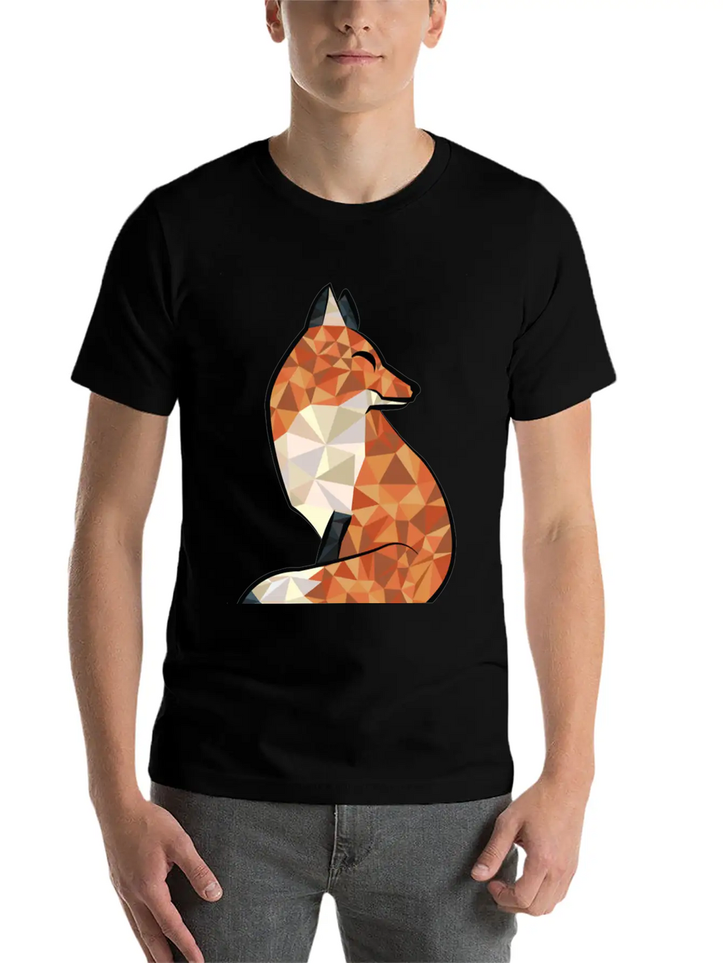Fox Triangle Unisex Short Sleeve Soft Cotton T-Shirt – Casual Everyday Wear