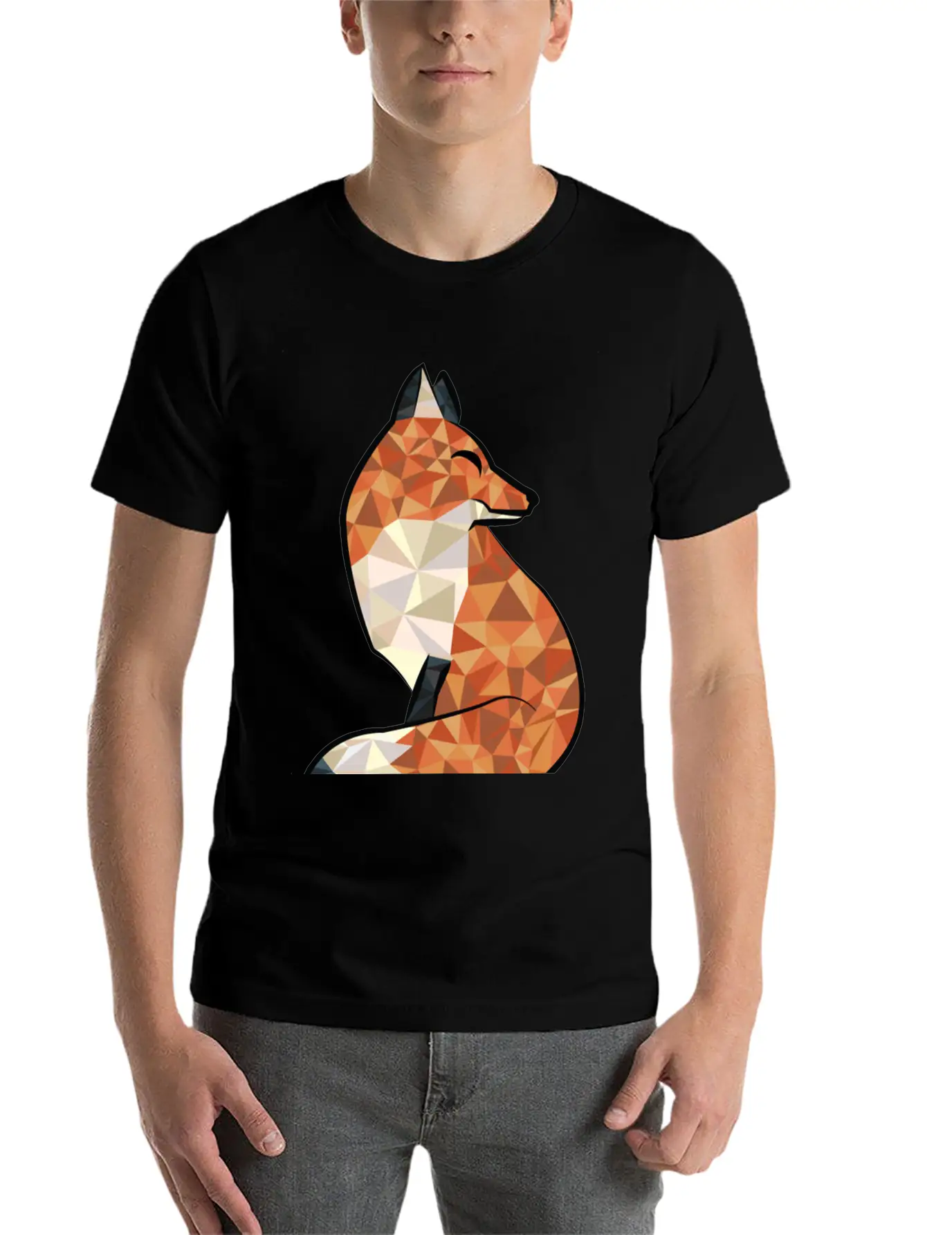 Fox Triangle Unisex Short Sleeve Soft Cotton T-Shirt – Casual Everyday Wear