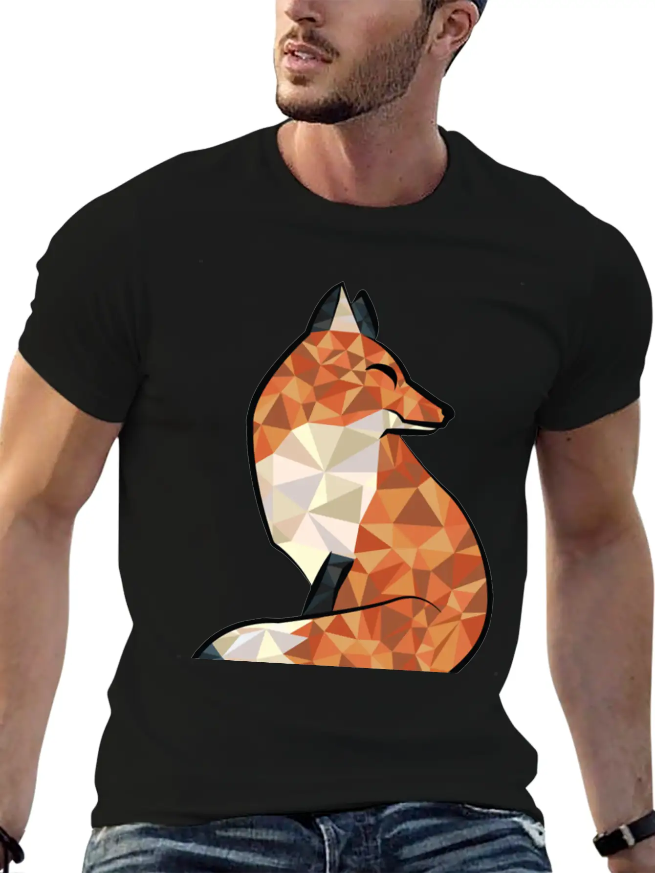 Fox Triangle Unisex Short Sleeve Soft Cotton T-Shirt – Casual Everyday Wear