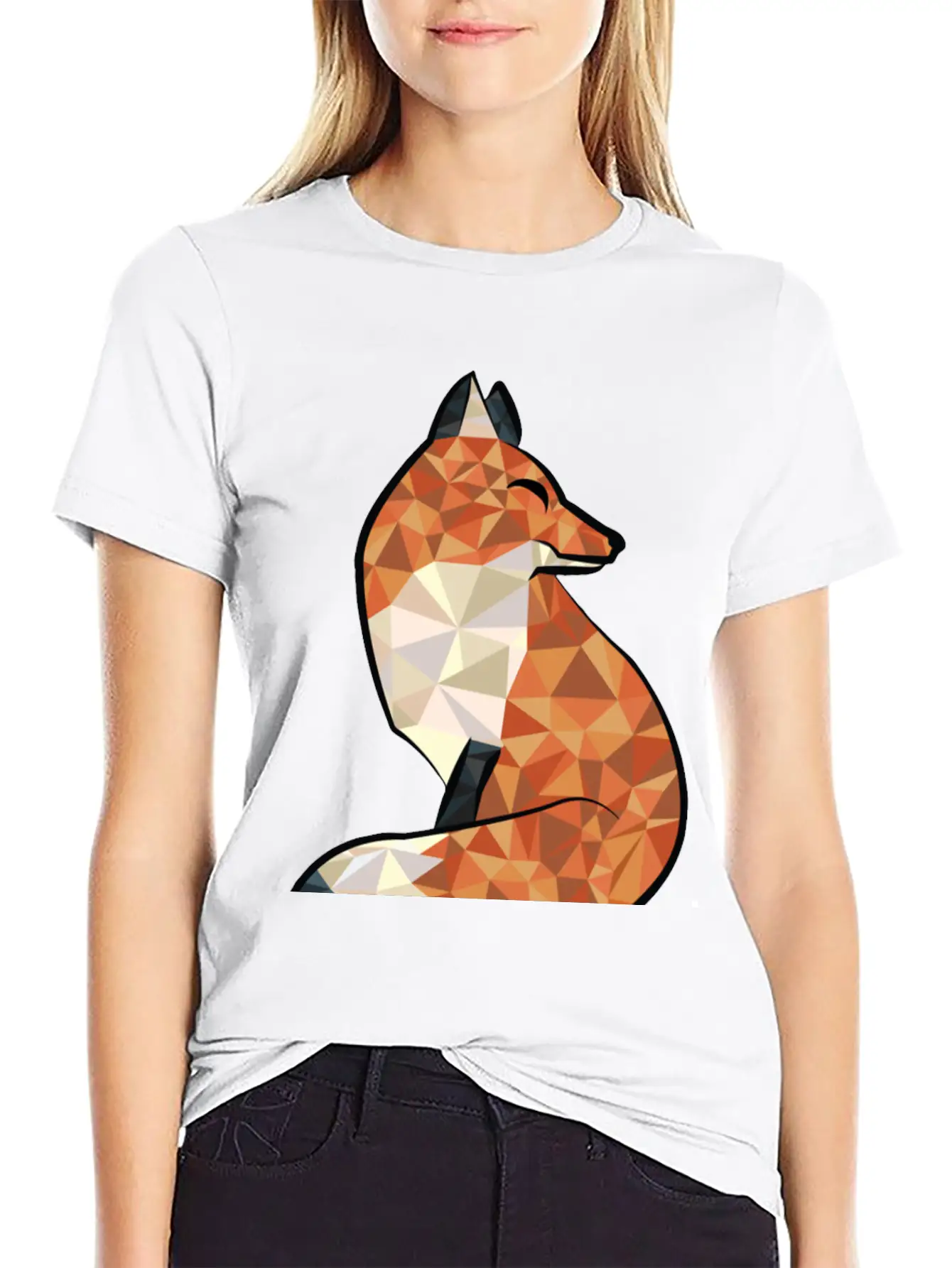 Fox Triangle Unisex Short Sleeve Soft Cotton T-Shirt – Casual Everyday Wear
