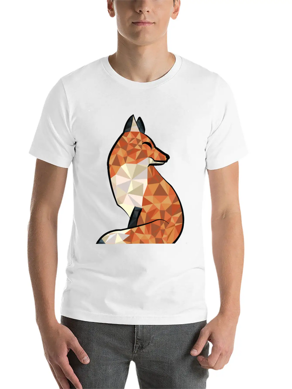 Fox Triangle Unisex Short Sleeve Soft Cotton T-Shirt – Casual Everyday Wear