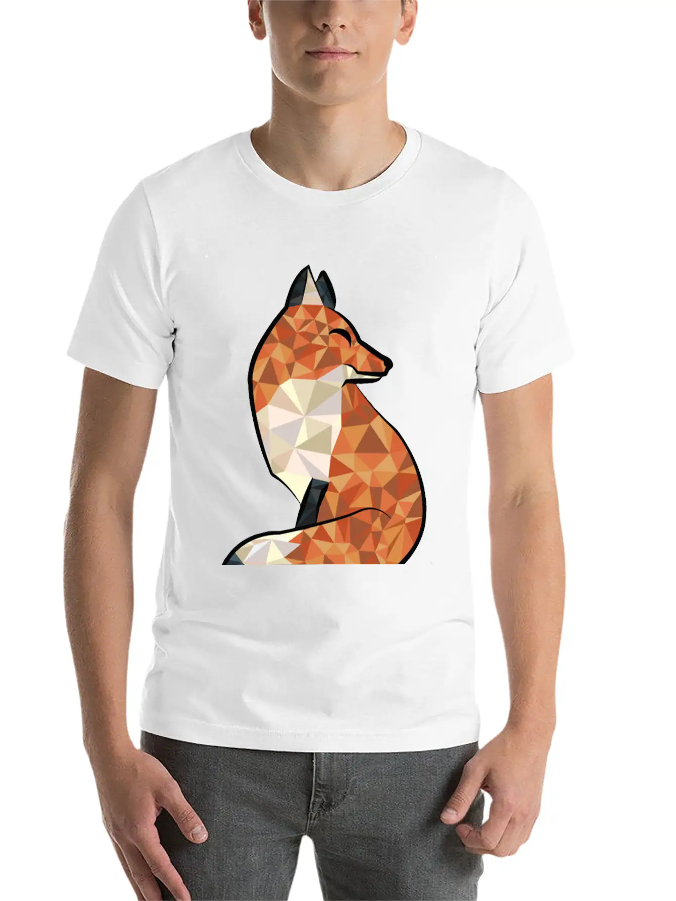 Fox Triangle Unisex Short Sleeve Soft Cotton T-Shirt – Casual Everyday Wear