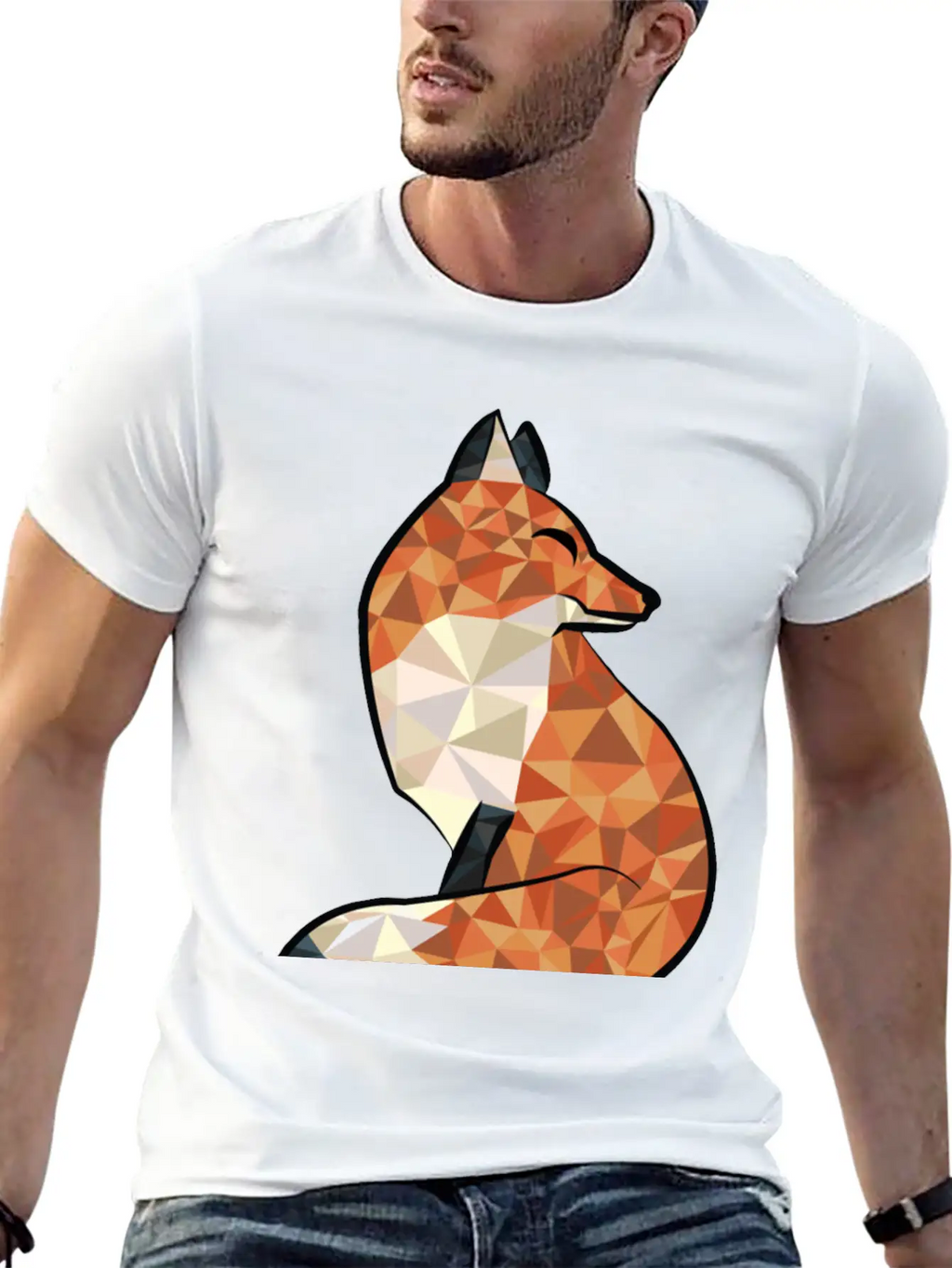 Fox Triangle Unisex Short Sleeve Soft Cotton T-Shirt – Casual Everyday Wear
