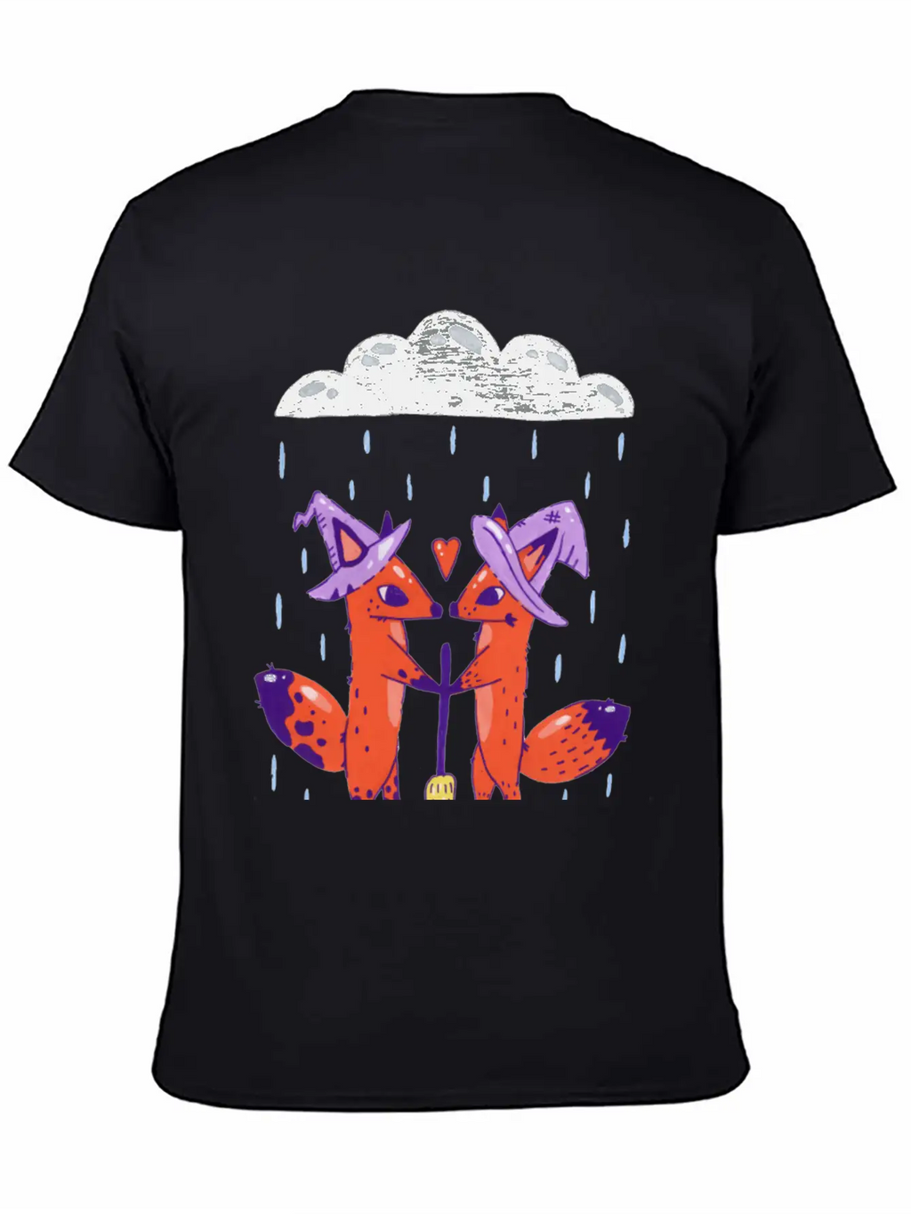 Fox Witches Getting Married In The Rain Stylish Everyday T-Shirt – Unisex Basic Cotton Tee