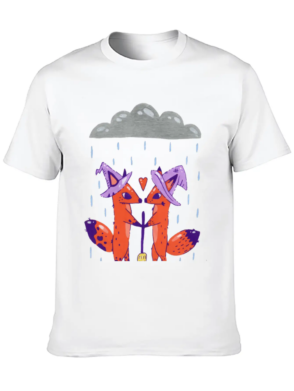 Fox Witches Getting Married In The Rain Stylish Everyday T-Shirt – Unisex Basic Cotton Tee