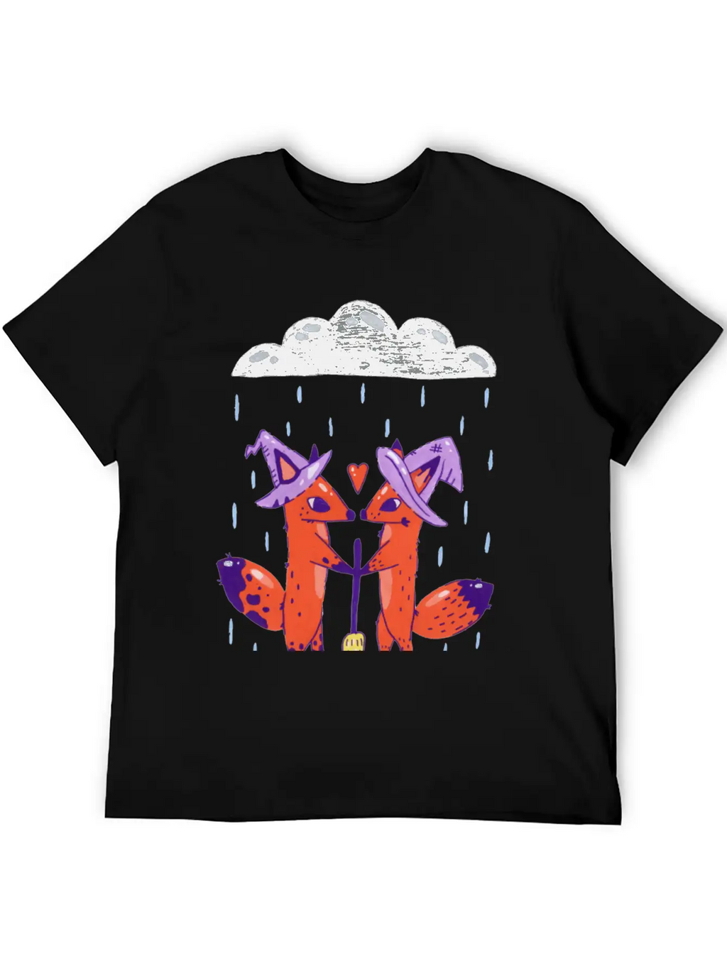 Fox Witches Getting Married In The Rain Stylish Everyday T-Shirt – Unisex Basic Cotton Tee
