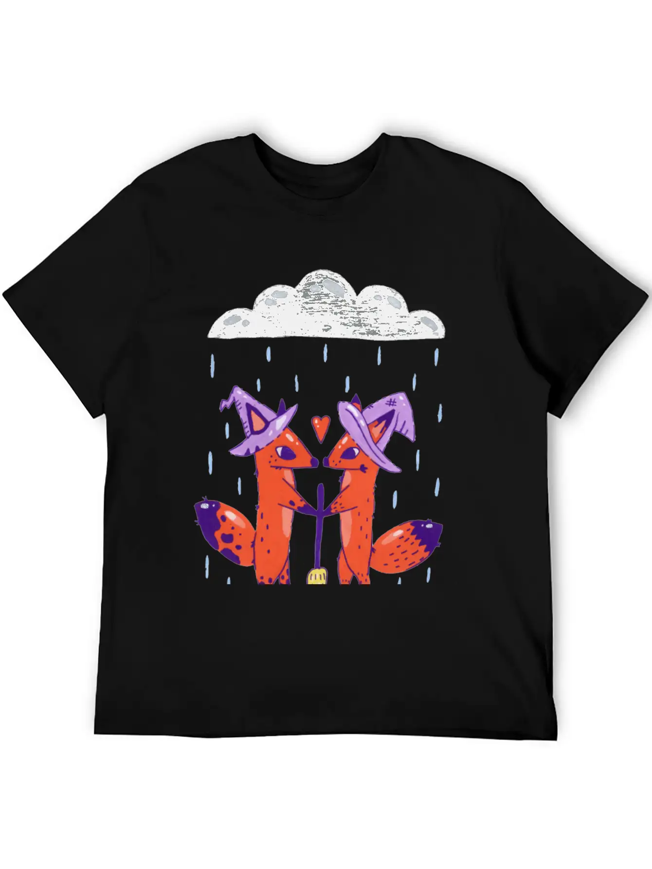 Fox Witches Getting Married In The Rain Stylish Everyday T-Shirt – Unisex Basic Cotton Tee