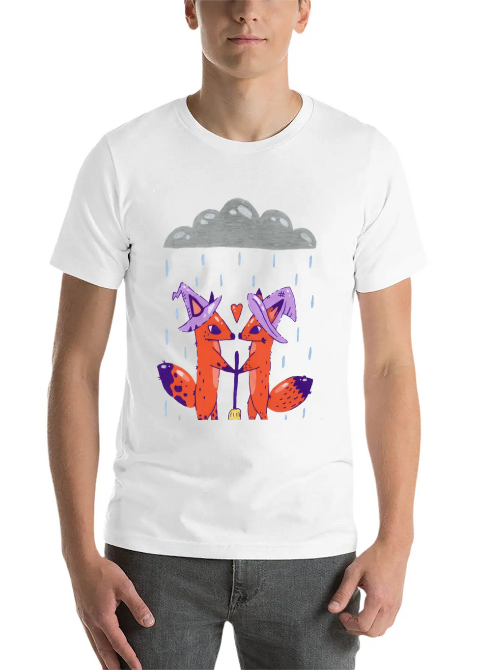 Fox Witches Getting Married In The Rain Stylish Everyday T-Shirt – Unisex Basic Cotton Tee