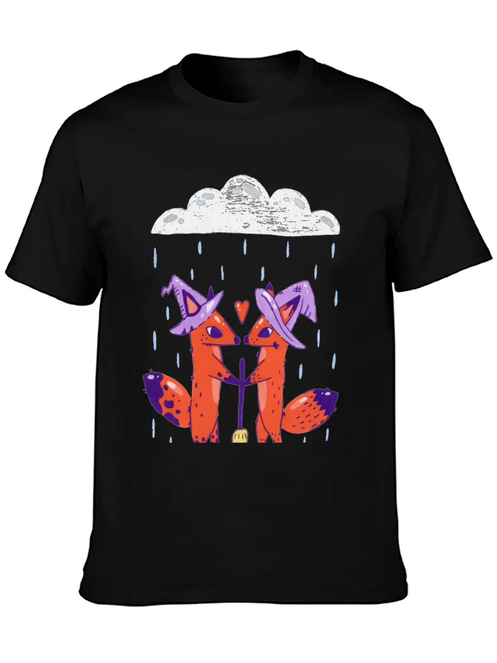 Fox Witches Getting Married In The Rain Stylish Everyday T-Shirt – Unisex Basic Cotton Tee