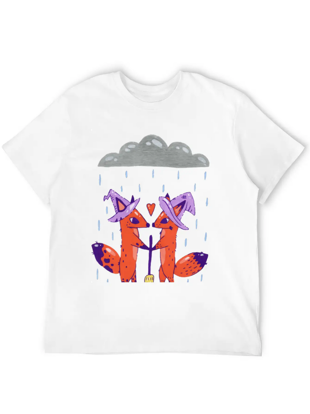 Fox Witches Getting Married In The Rain Stylish Everyday T-Shirt – Unisex Basic Cotton Tee