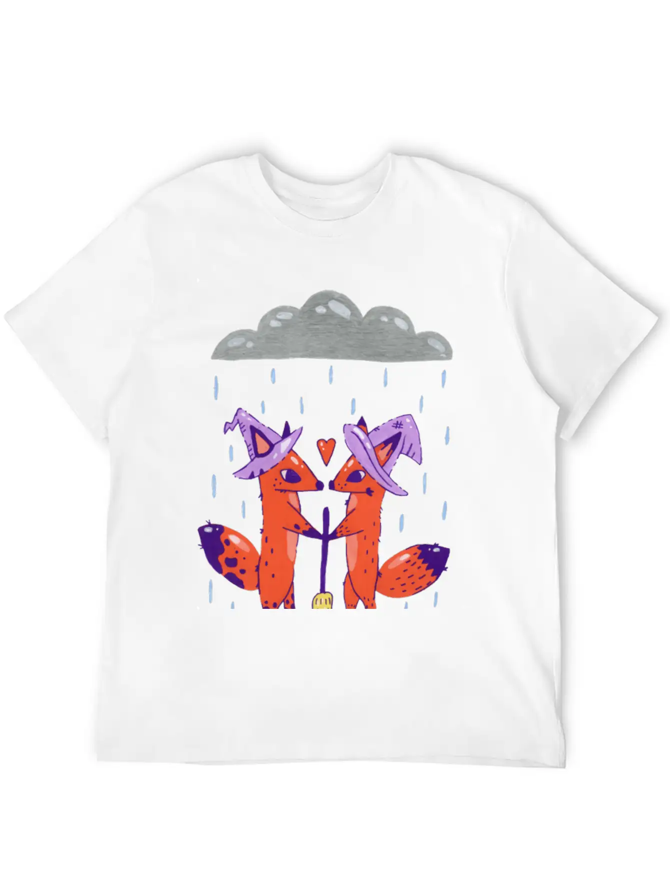 Fox Witches Getting Married In The Rain Stylish Everyday T-Shirt – Unisex Basic Cotton Tee
