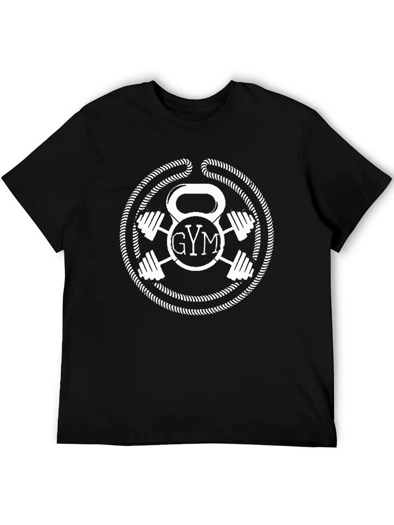 Gym Kettlebell & Dumbbell Black Graphic T-Shirt