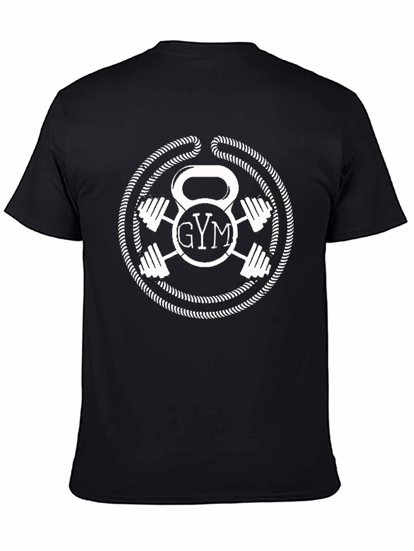 Gym Kettlebell & Dumbbell Black Graphic T-Shirt