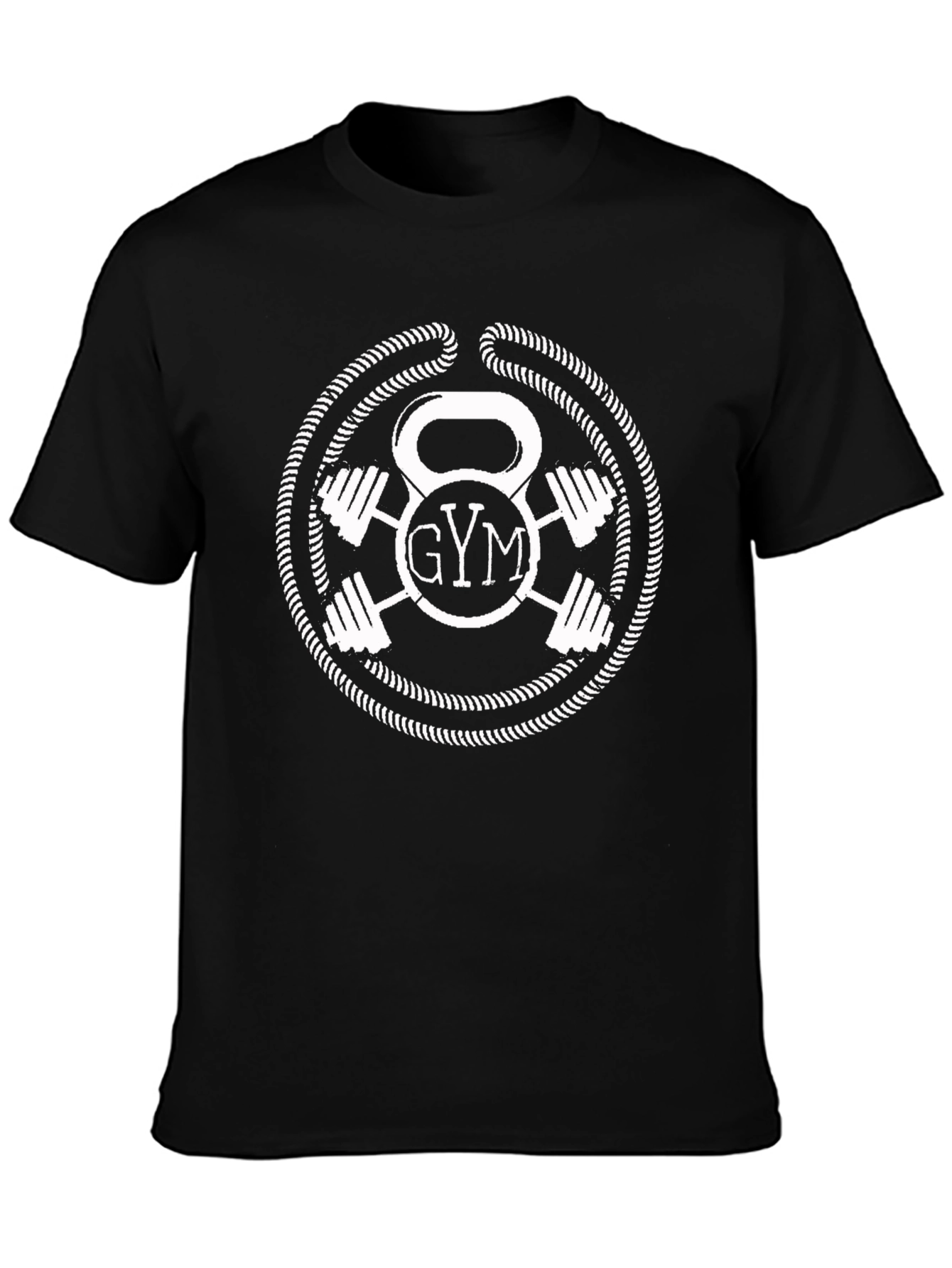 Gym Kettlebell & Dumbbell Black Graphic T-Shirt