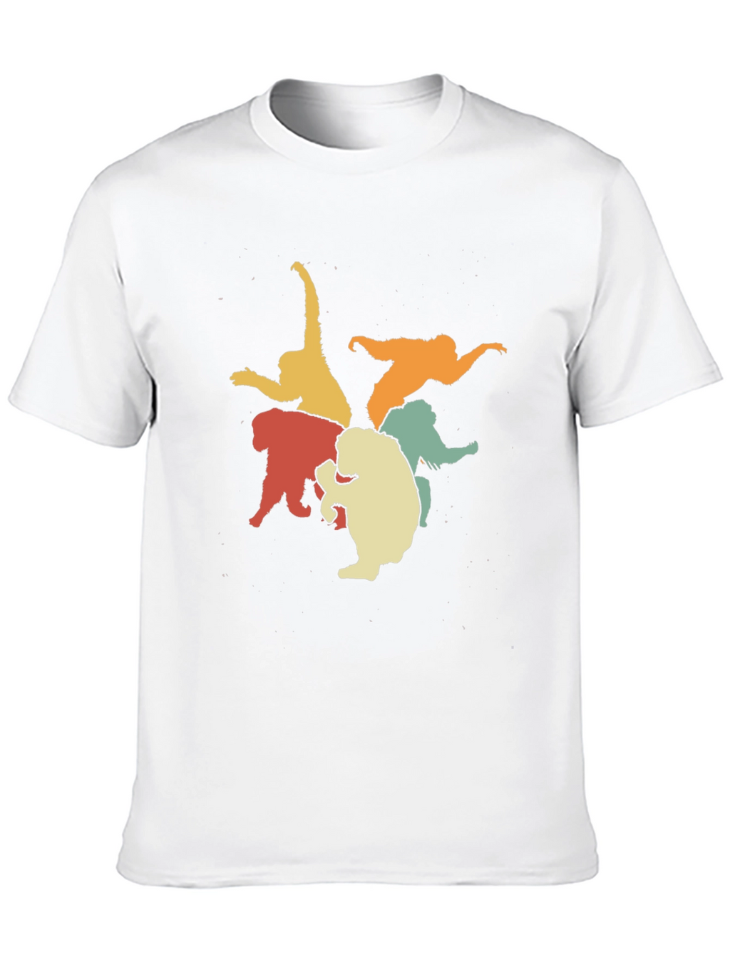 Retro Monkey Circle Black Graphic Tee