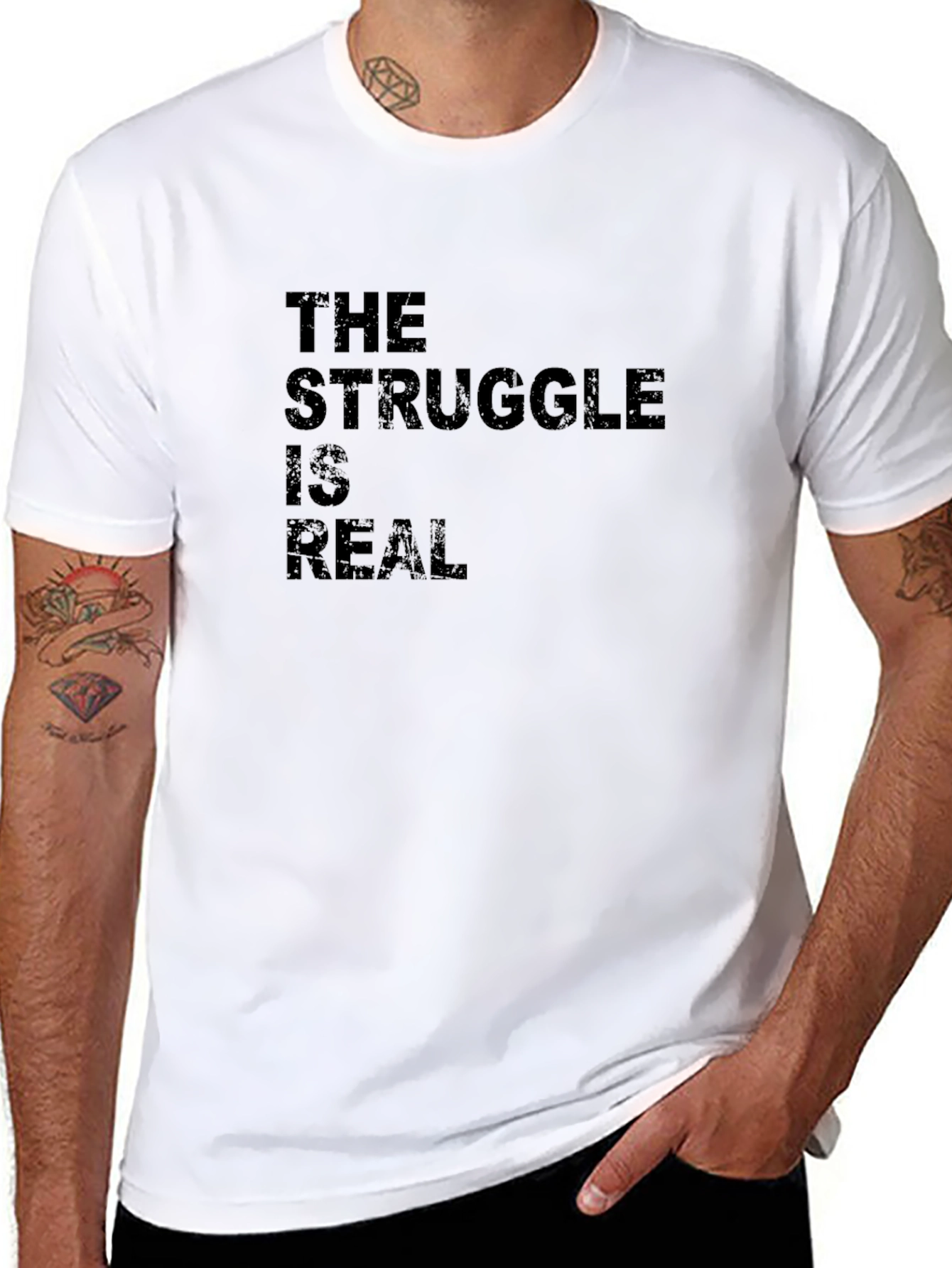 The Struggle Is Real Black Graphic T-Shirt