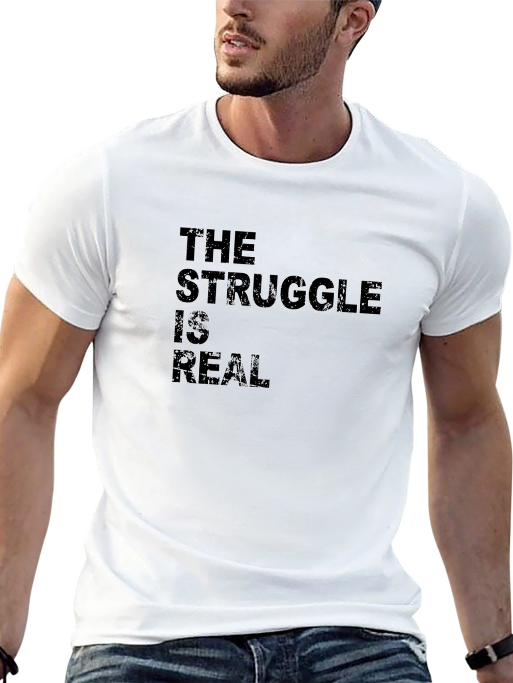 The Struggle Is Real Black Graphic T-Shirt