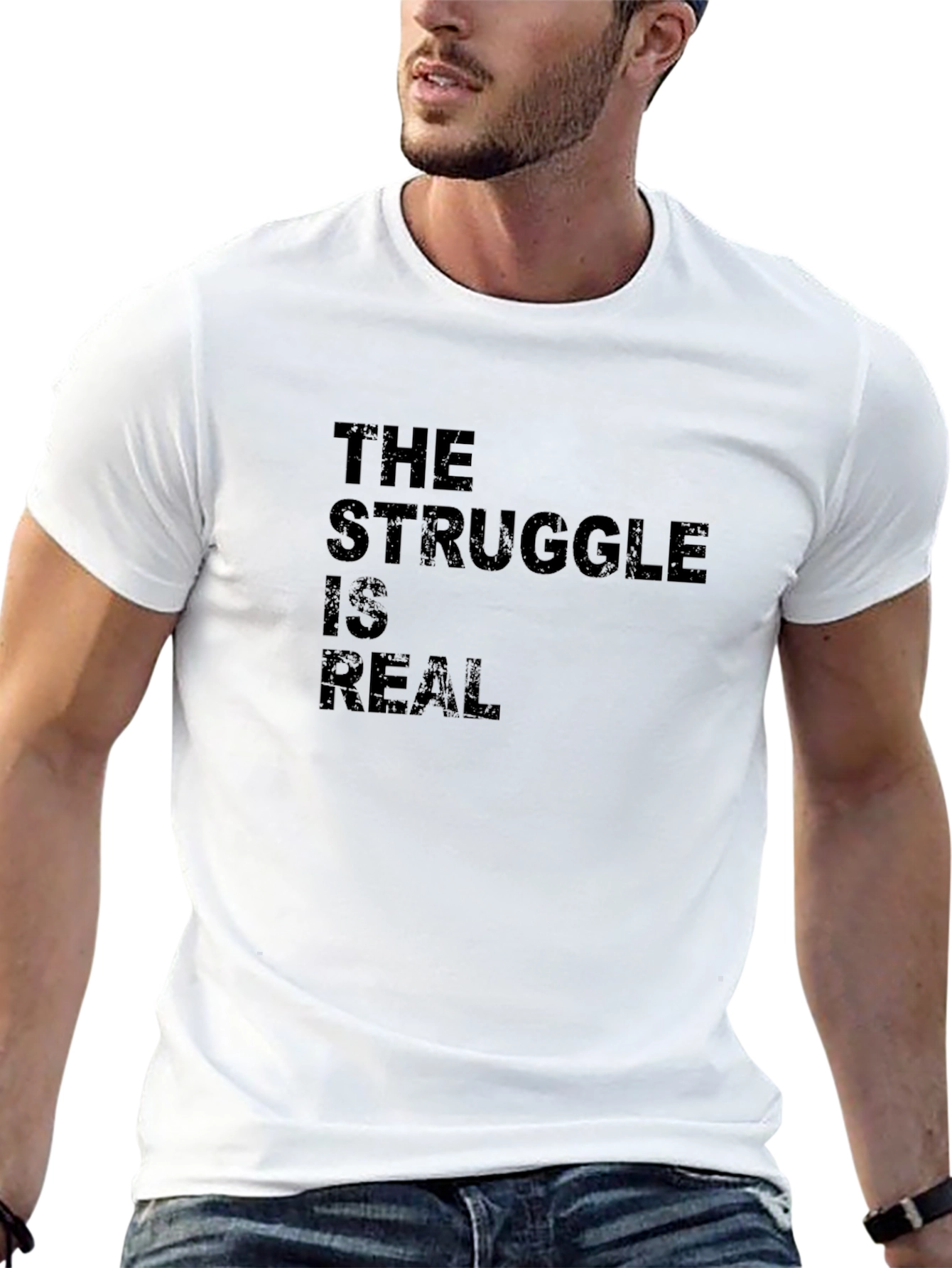 The Struggle Is Real Black Graphic T-Shirt