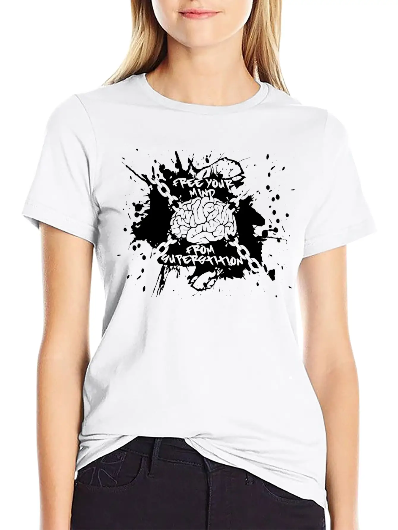 Free Your Mind (black) Breathable Soft Cotton T-Shirt – Timeless Casual Look