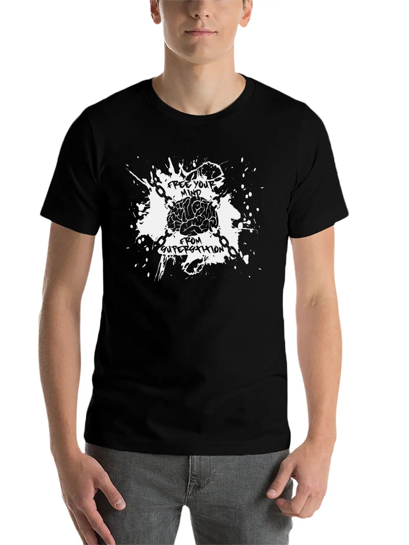 Free Your Mind (black) Breathable Soft Cotton T-Shirt – Timeless Casual Look