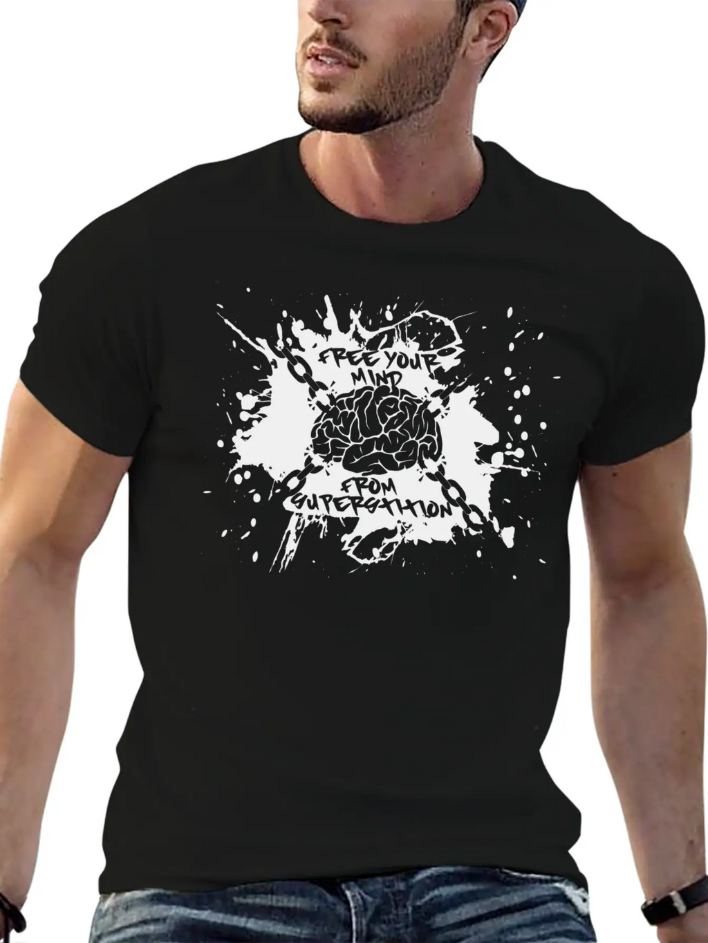 Free Your Mind (black) Breathable Soft Cotton T-Shirt – Timeless Casual Look