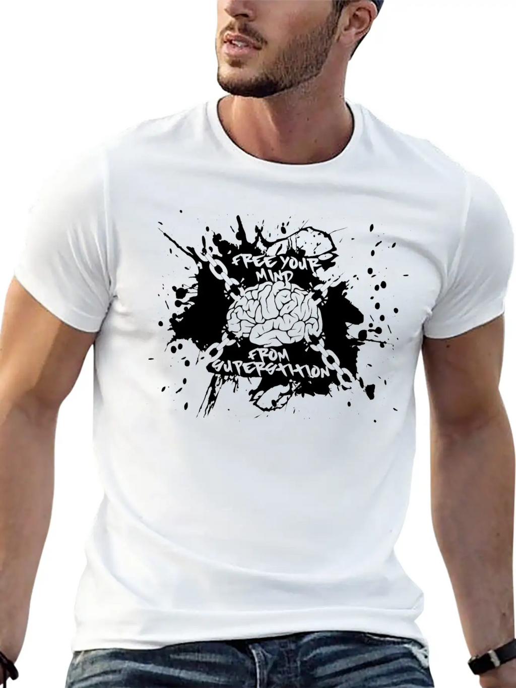 Free Your Mind (black) Breathable Soft Cotton T-Shirt – Timeless Casual Look