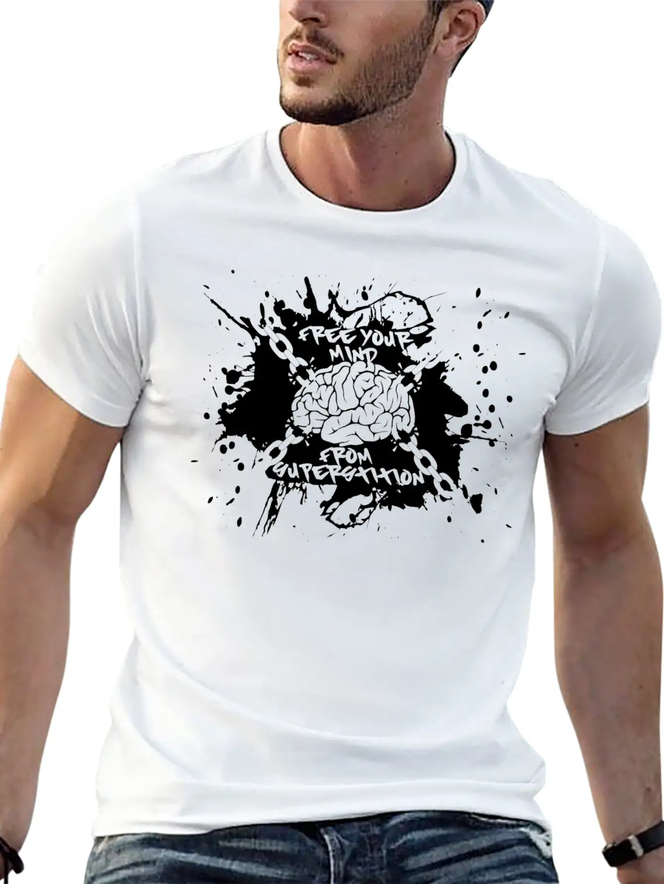 Free Your Mind (black) Breathable Soft Cotton T-Shirt – Timeless Casual Look