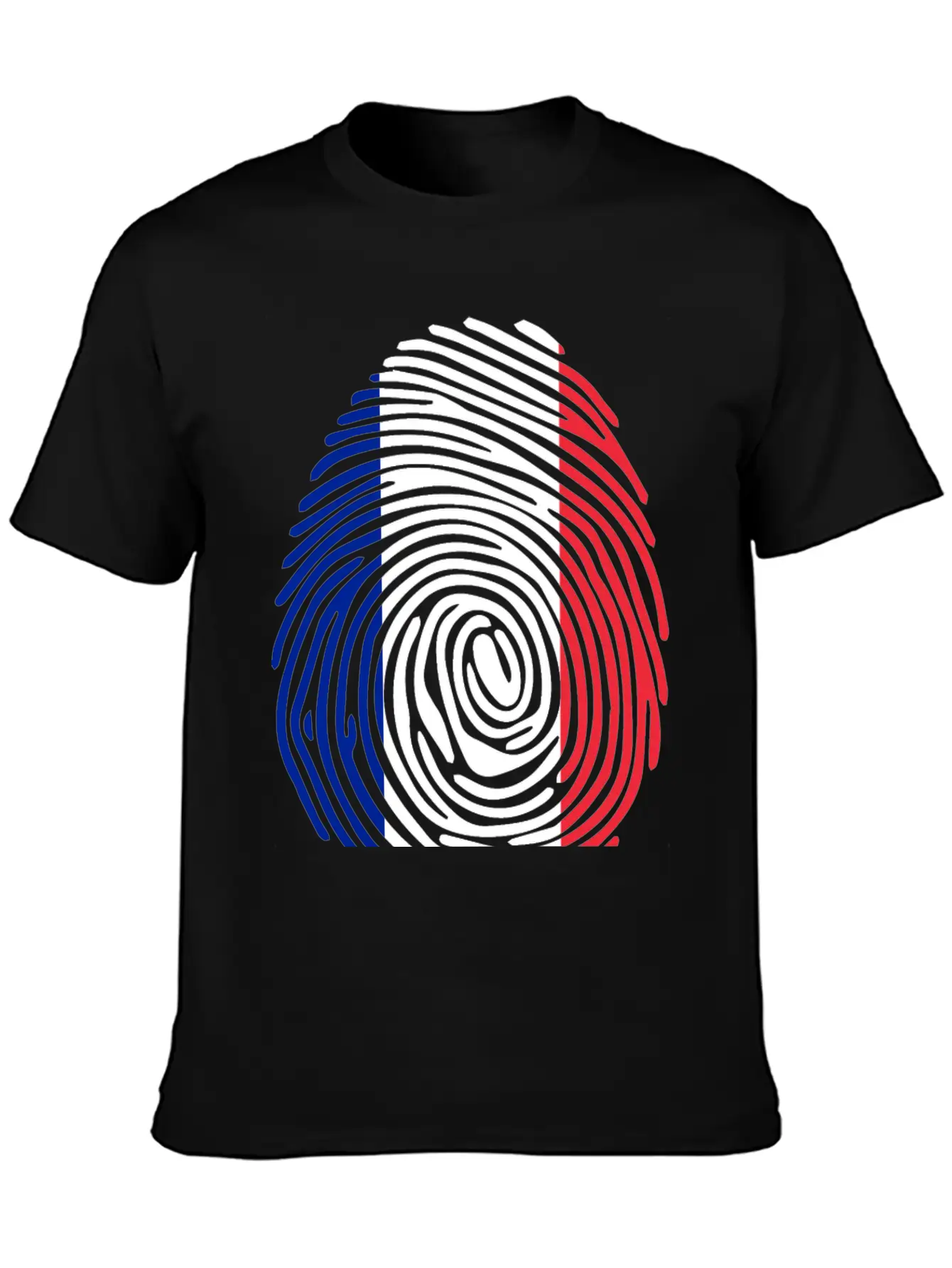 French Fingerprint Flag Unisex Casual T-Shirt – Clean Design For Daily Comfort