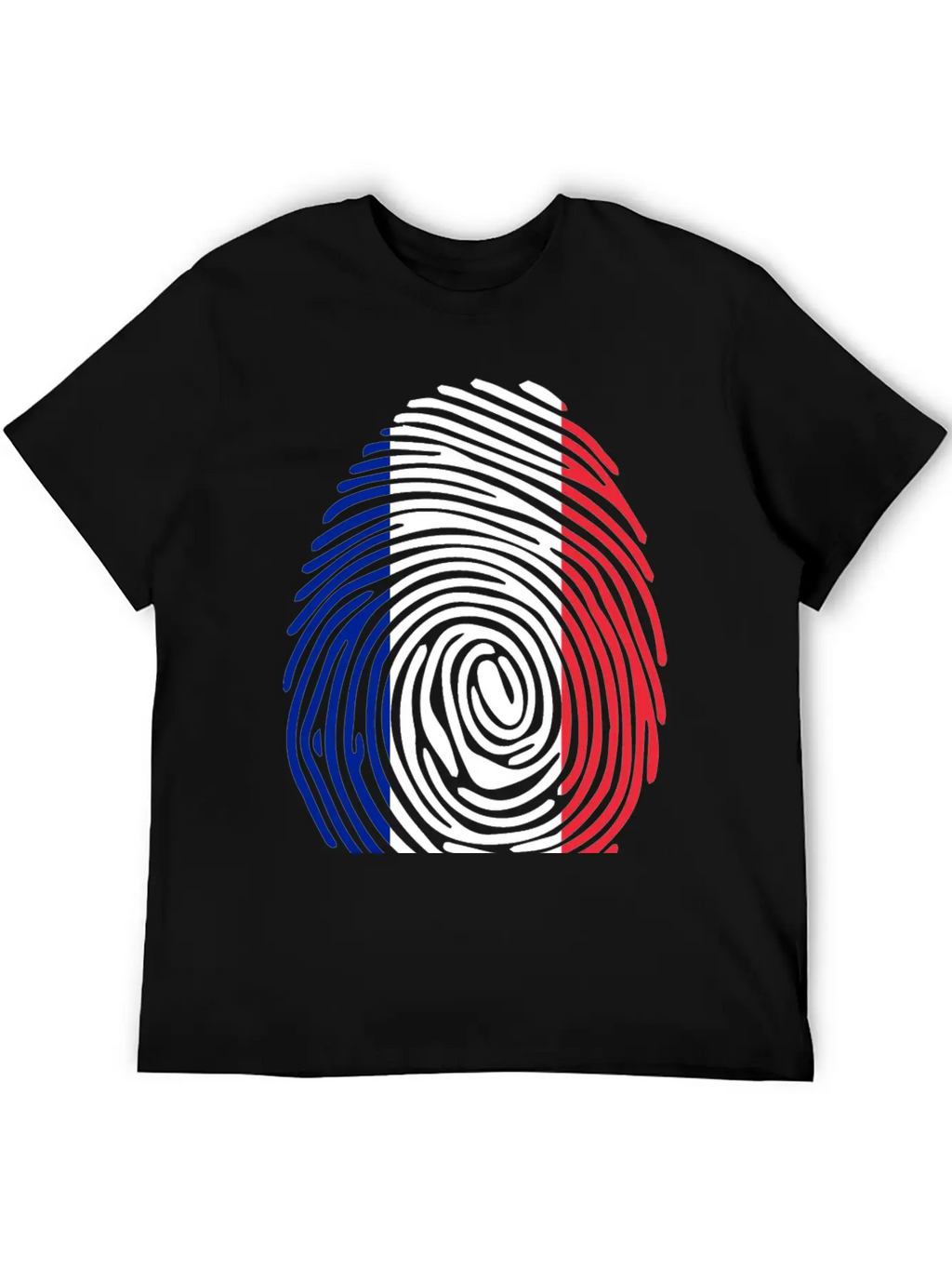 French Fingerprint Flag Unisex Casual T-Shirt – Clean Design For Daily Comfort