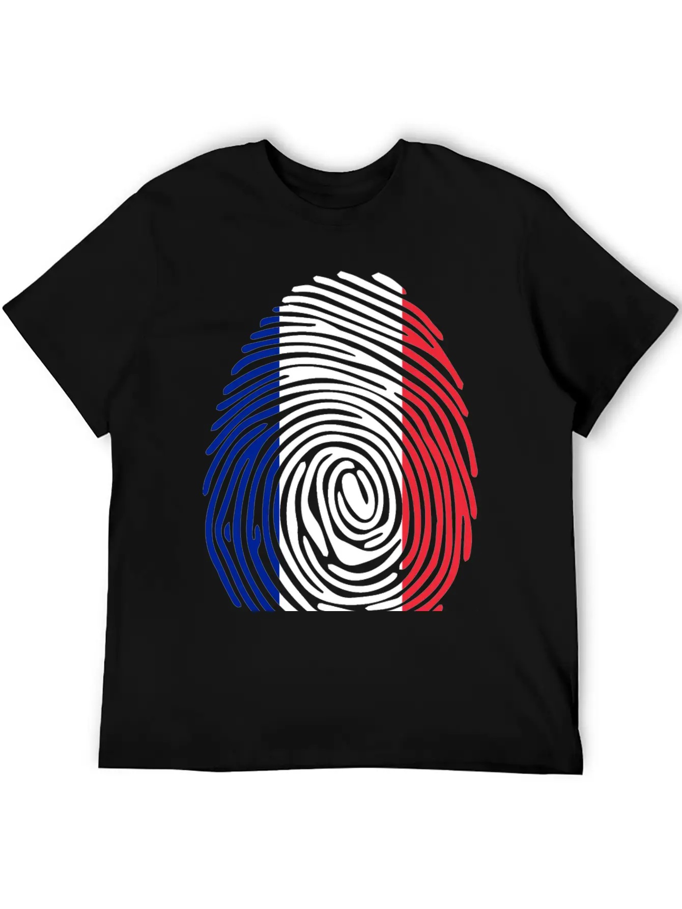 French Fingerprint Flag Unisex Casual T-Shirt – Clean Design For Daily Comfort