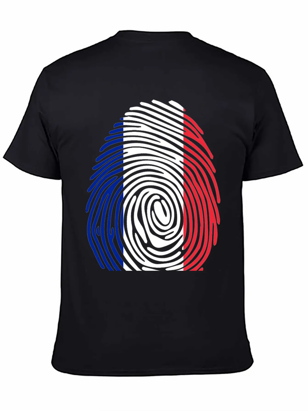 French Fingerprint Flag Unisex Casual T-Shirt – Clean Design For Daily Comfort