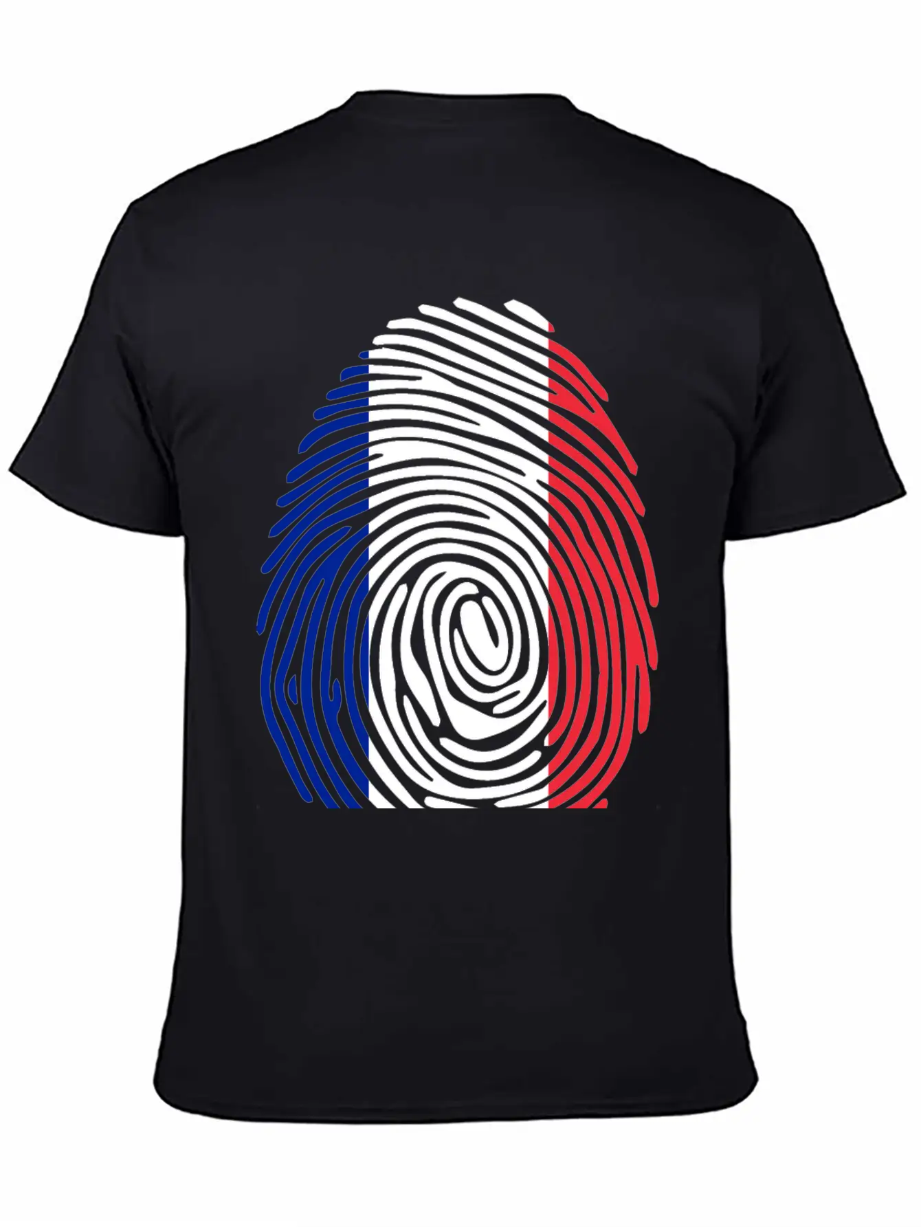 French Fingerprint Flag Unisex Casual T-Shirt – Clean Design For Daily Comfort