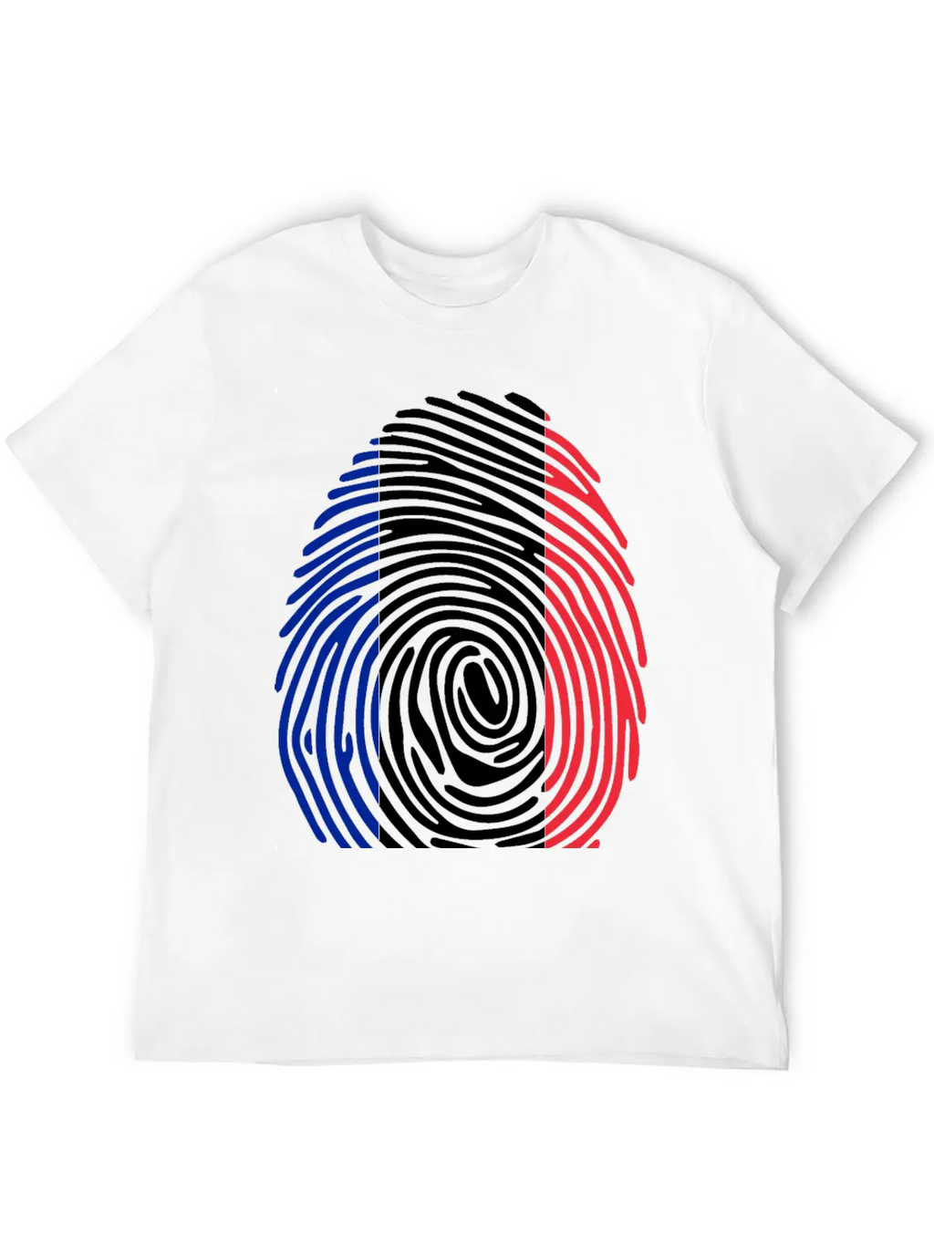 French Fingerprint Flag Unisex Casual T-Shirt – Clean Design For Daily Comfort